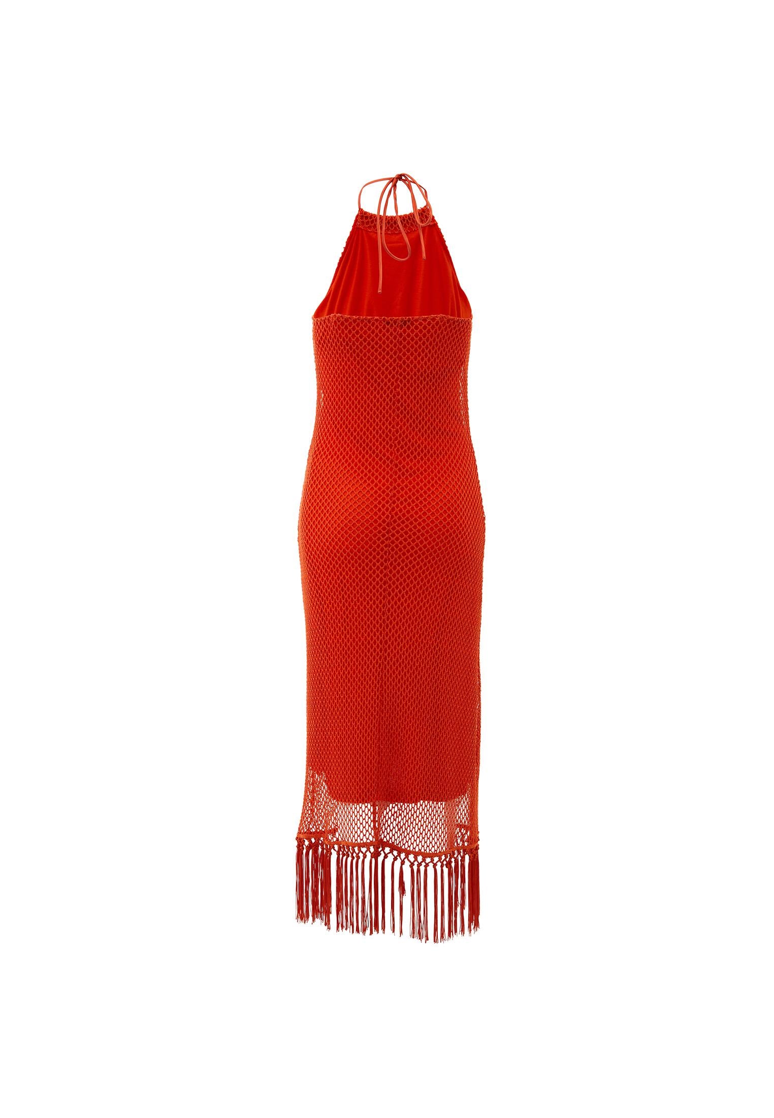 Glitter Halter Neck Dress - PUREED PUMPKIN