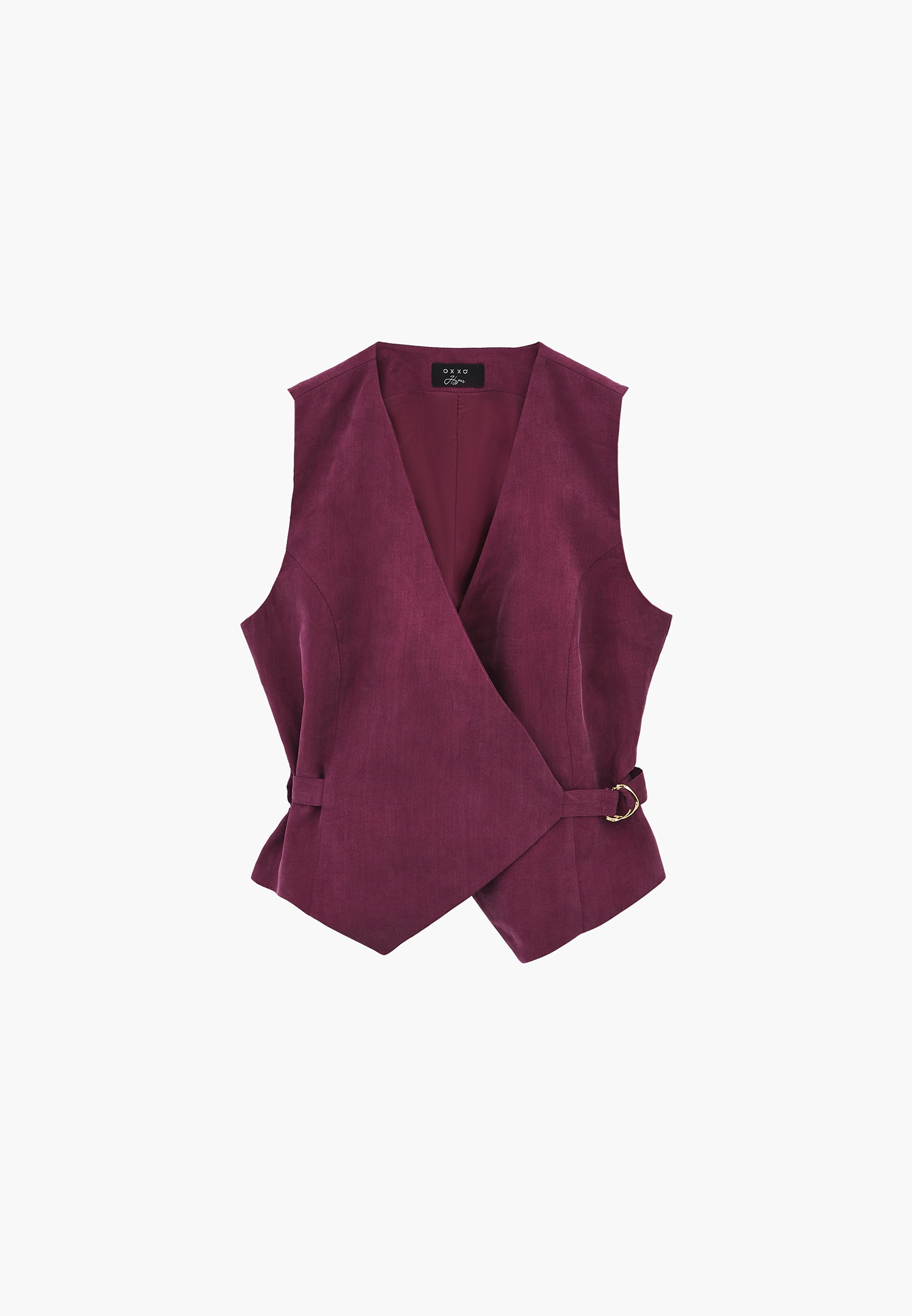 Belted Wrap Vest - PURPLE POTION