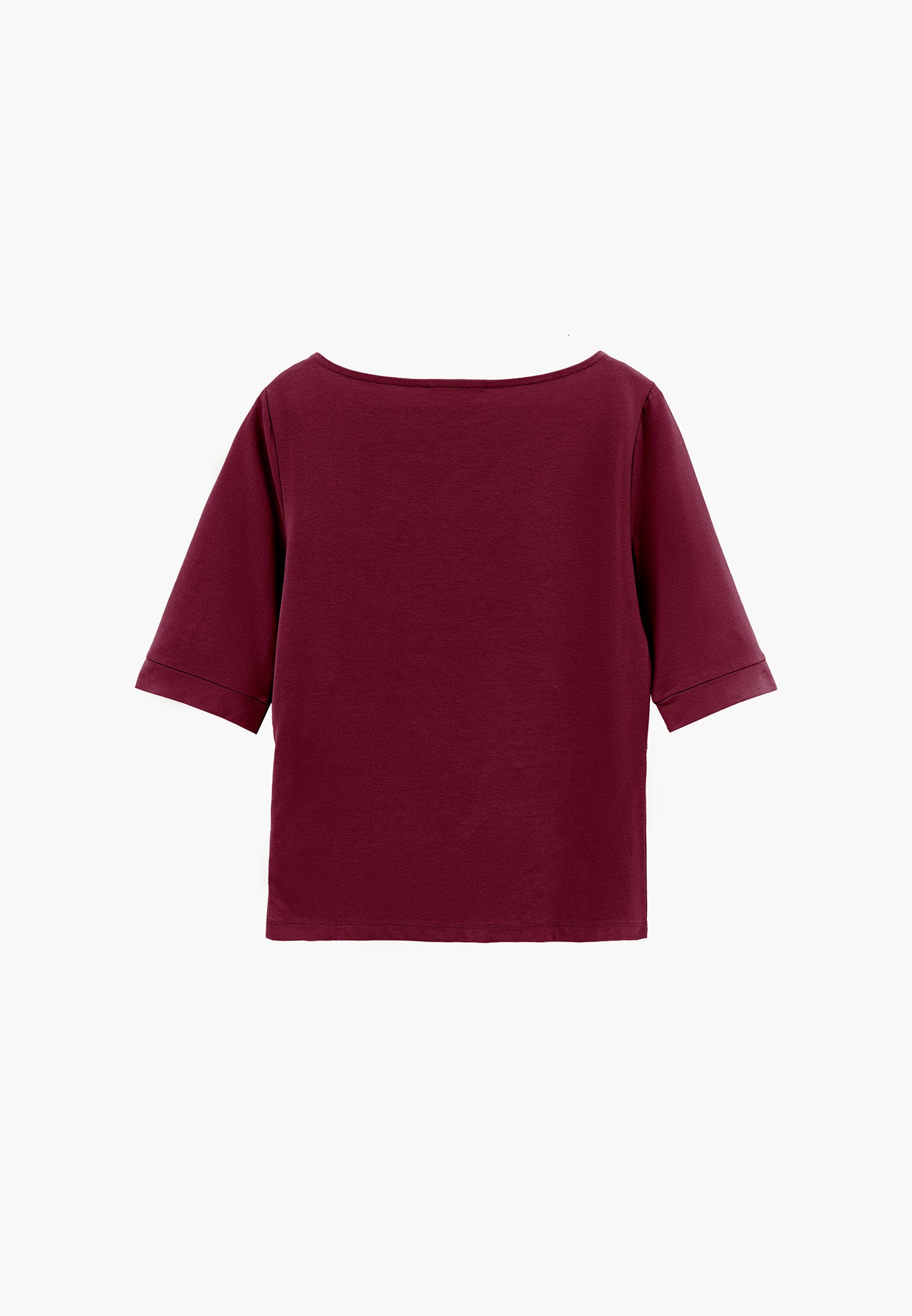 Boat Neck Half Sleeve Bodycon T-Shirt - PURPLE POTION