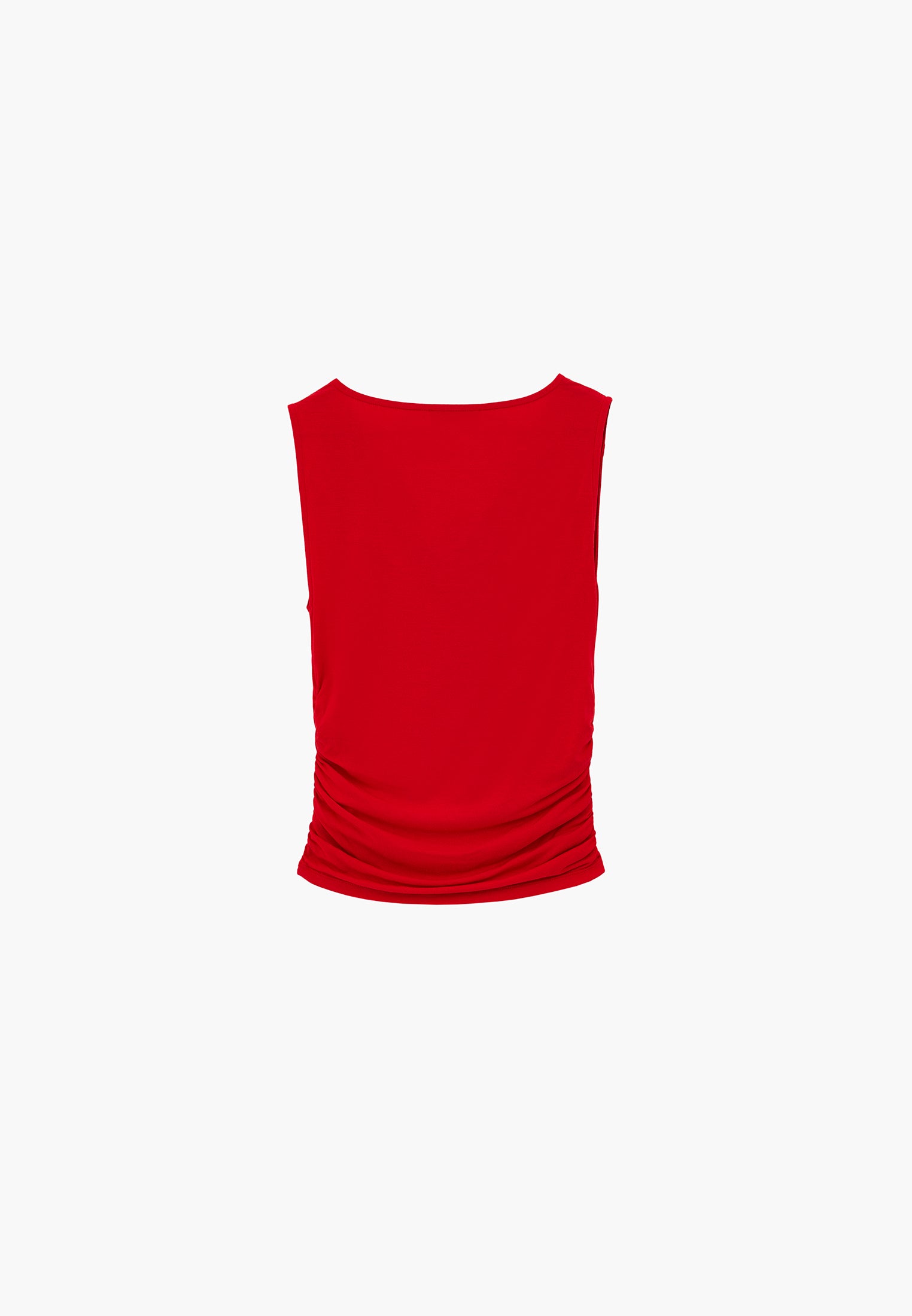 Cowl Neck Bodycon Tank Top - RACING RED