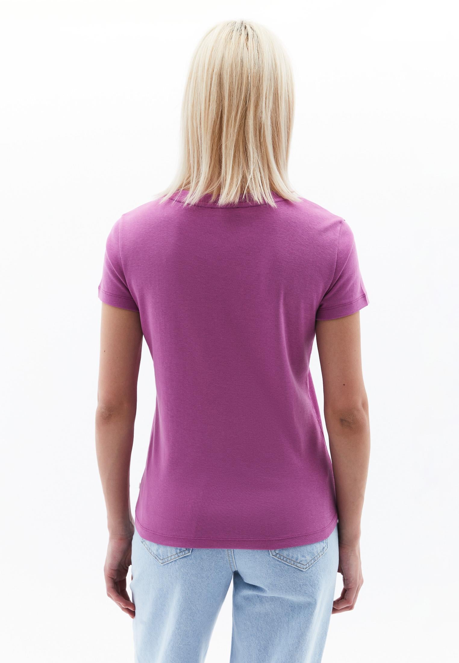 V Neck Short Sleeve Women's T-Shirt - RADIANT ORCHID
