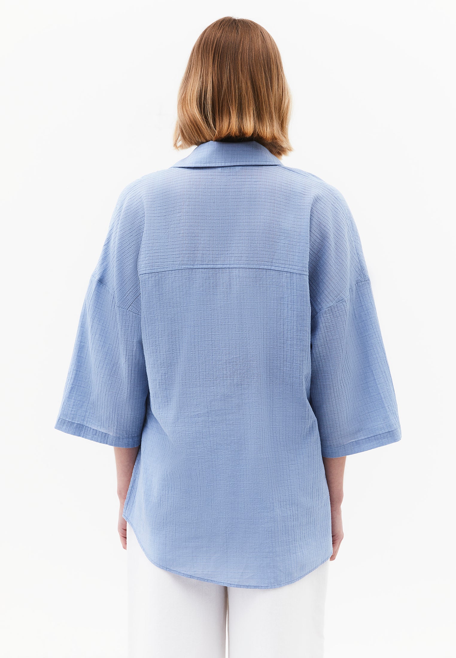 Shirt Collar Oversize Button Detailed Standard Shirt - RAIN WASHED