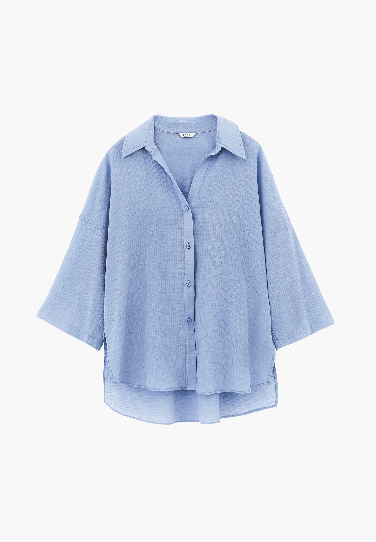 Shirt Collar Oversize Button Detailed Standard Shirt - RAIN WASHED