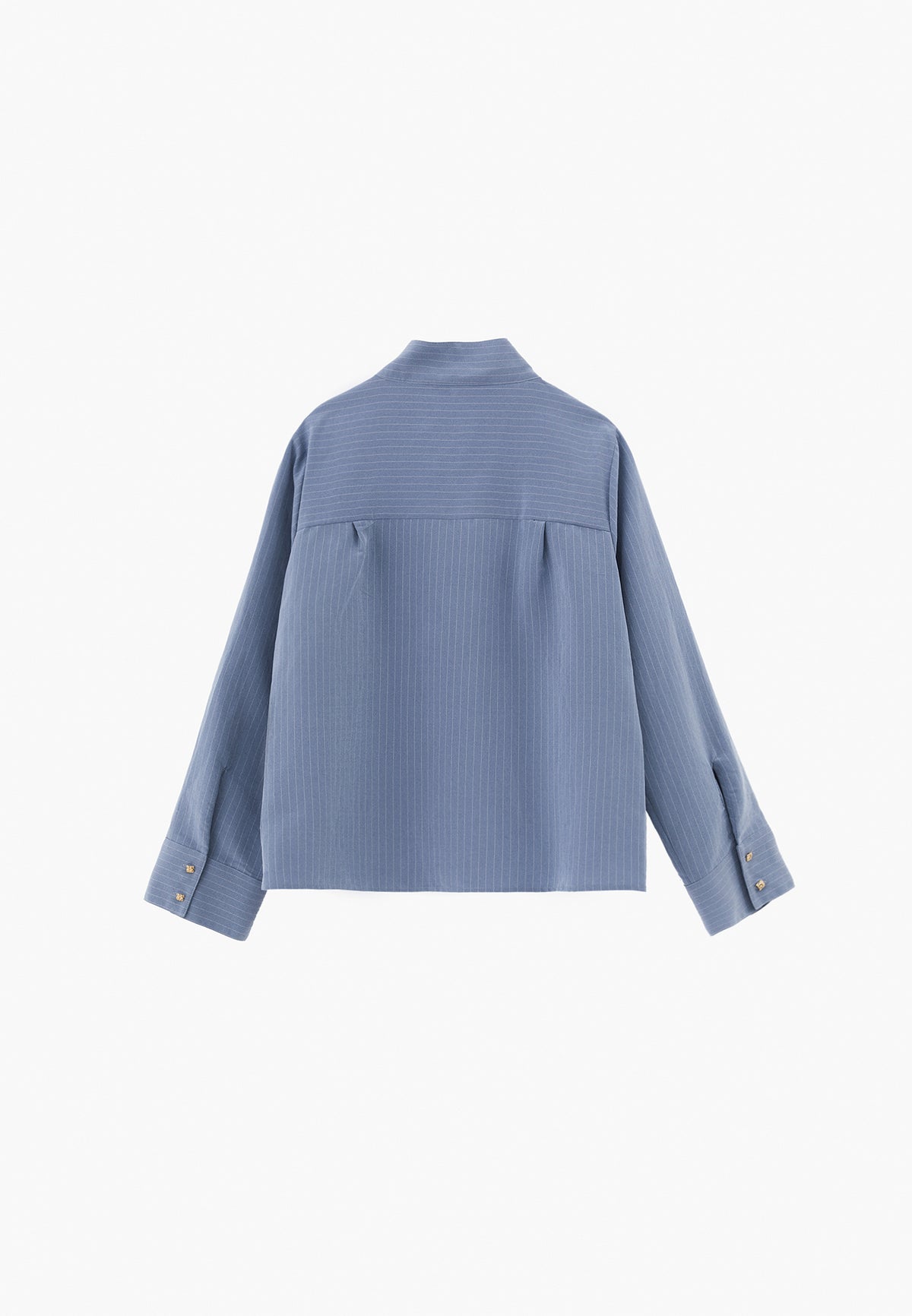 V-Neck Oversize Long Sleeve Women's Shirt - RAIN WASHED