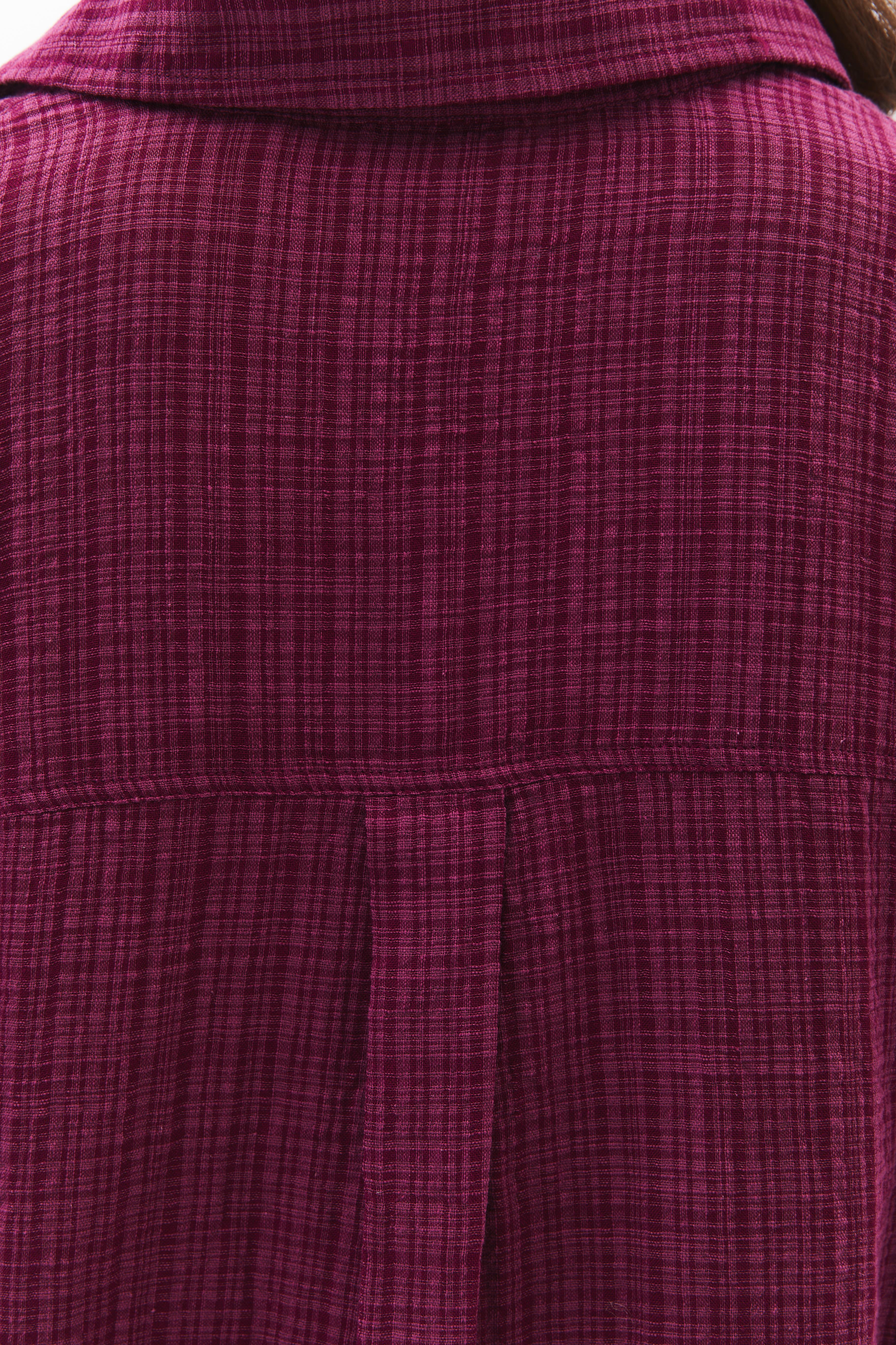 Button Detailed Oversize Long Sleeve Shirt - RASBERRY COULIS