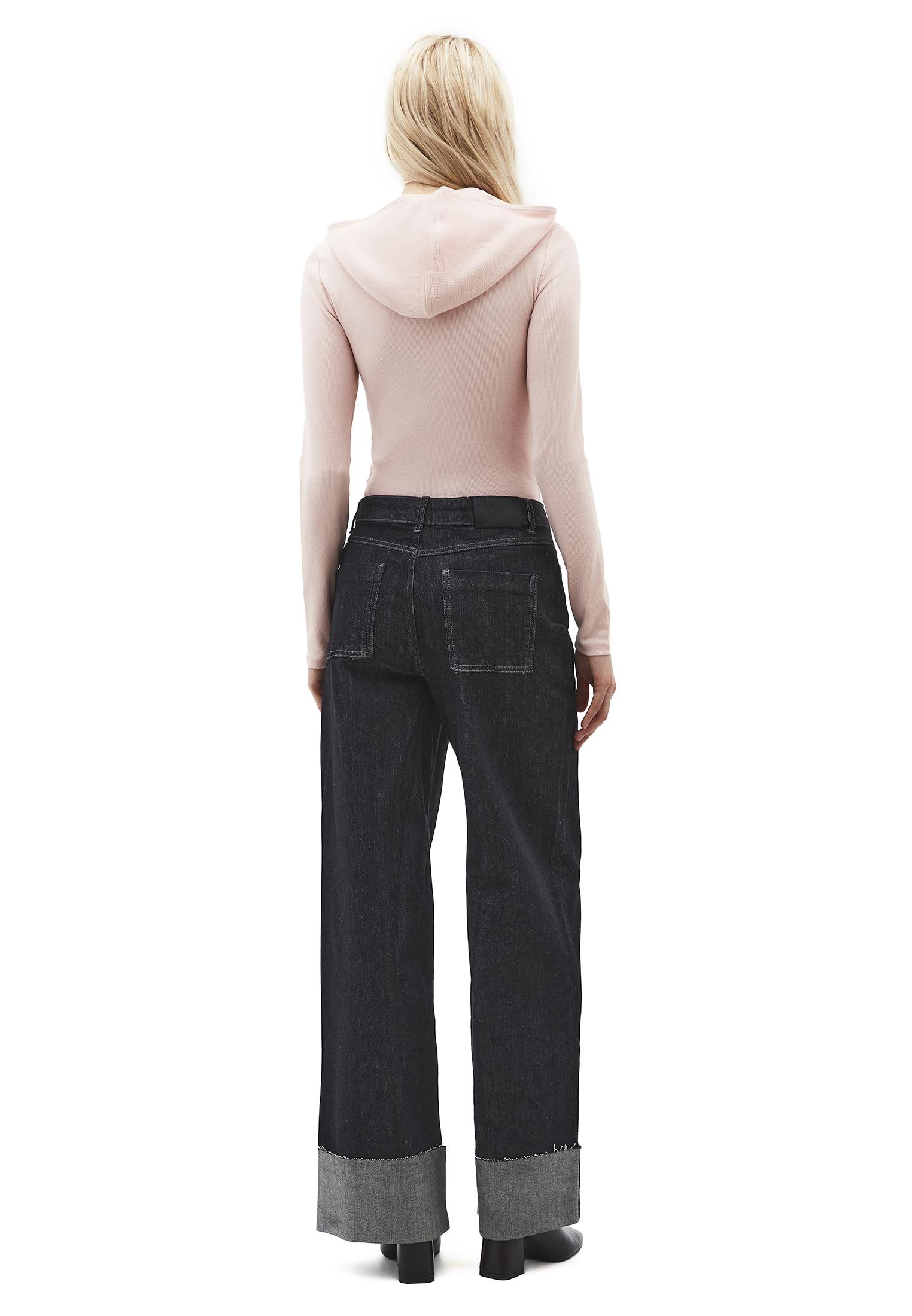Ultra High Waist Wide Leg Pocket Detailed Pants - RAW DENIM