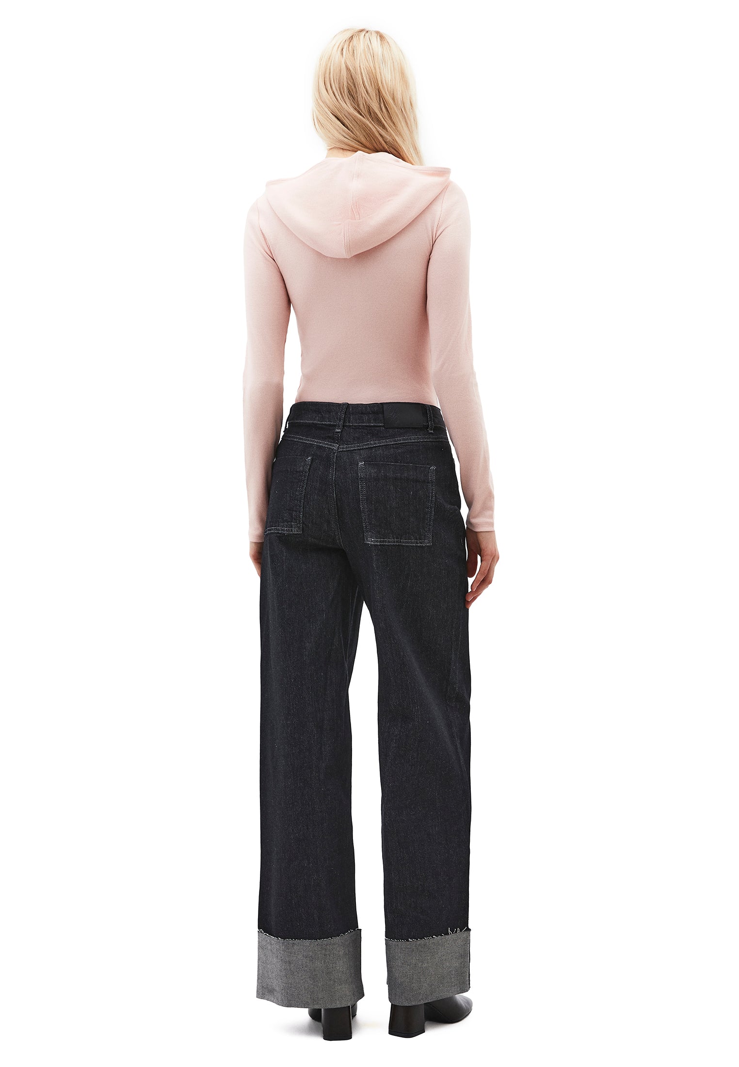 Ultra High Waist Wide Leg Pocket Detailed Pants - RAW DENIM