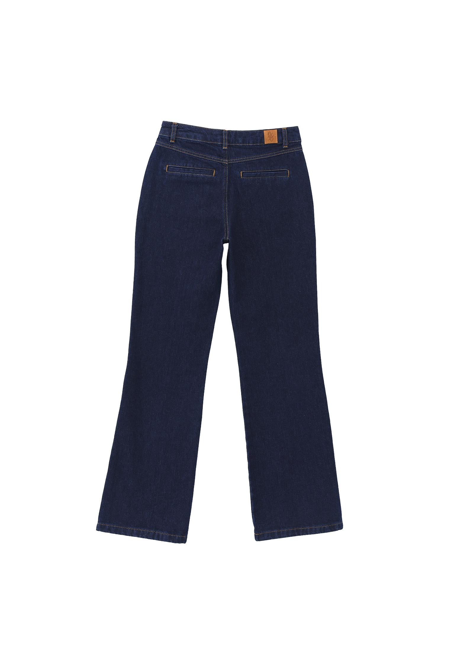 Spanish Leg Pocketed Denim Pants - RAW DENIM
