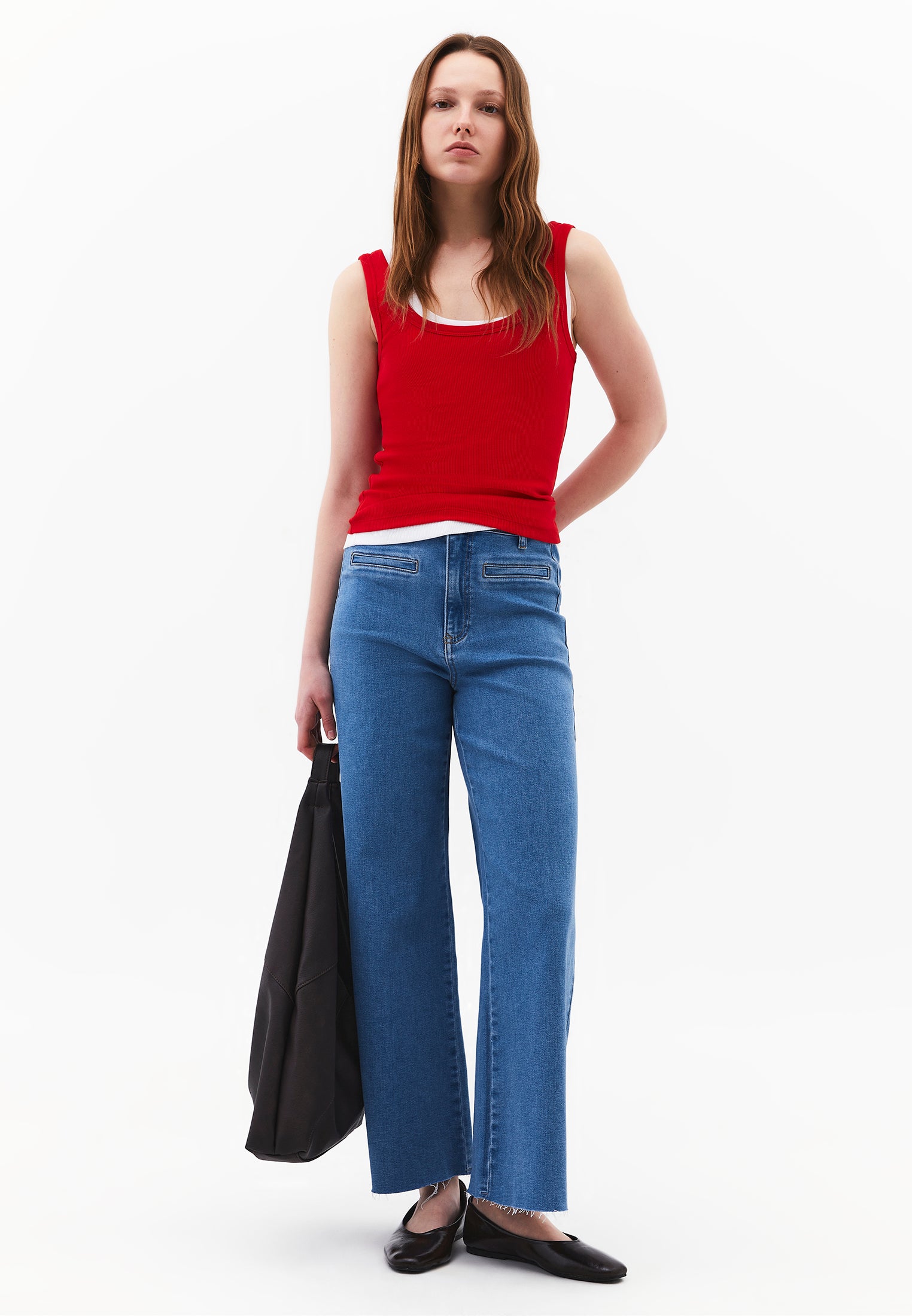 Ultra High Waist Wide Leg Pants - RODEO BLUE DENIM