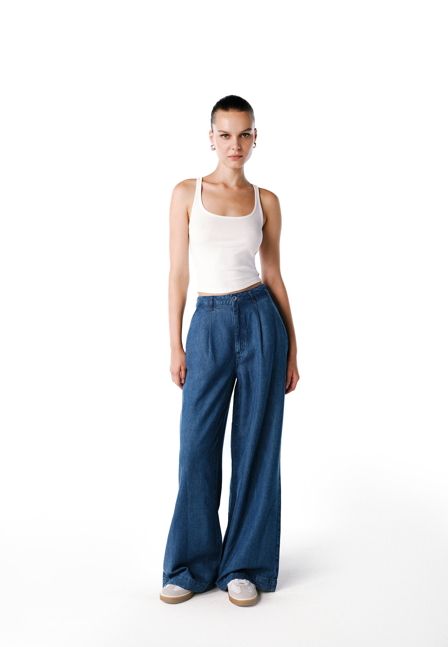 Lyocell Fabric Trousers - RODEO BLUE DENIM