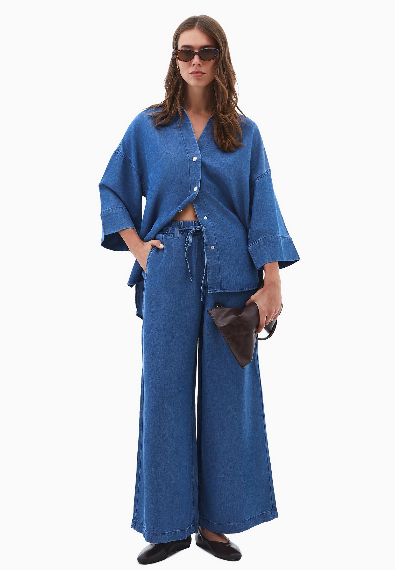 Lyocell Oversize Tunic - RODEO BLUE DENIM