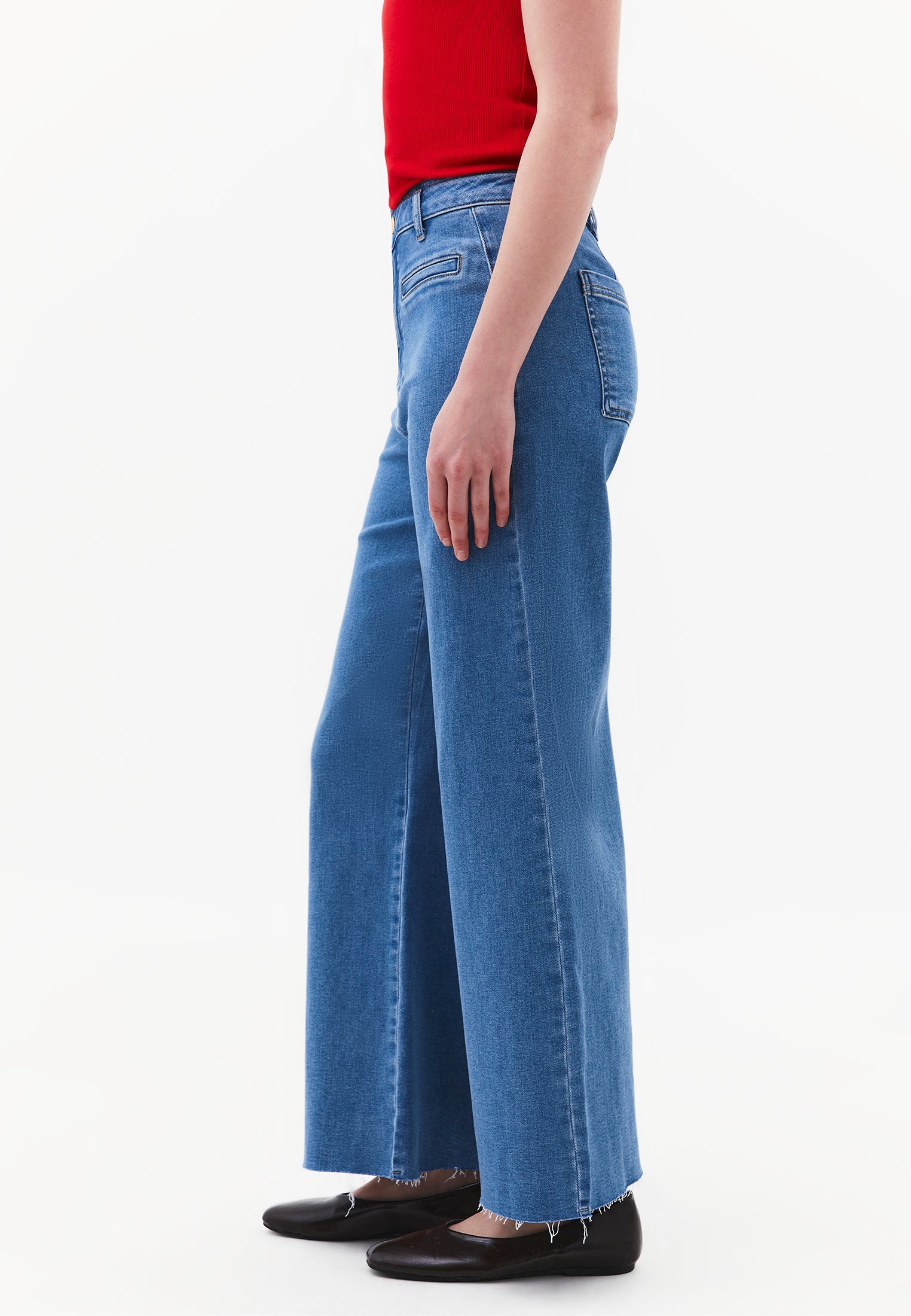 Ultra High Waist Wide Leg Pants - RODEO BLUE DENIM