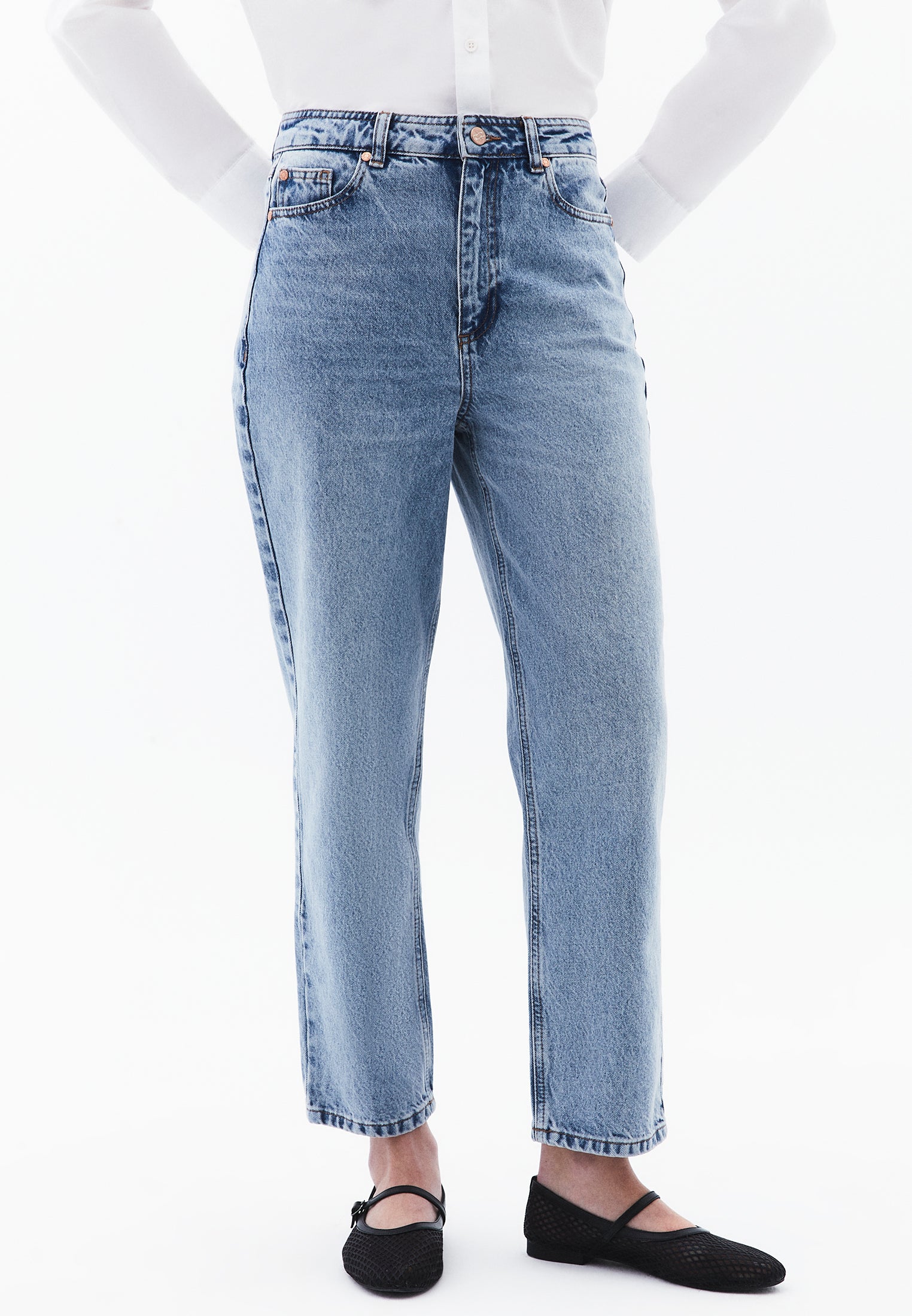 Ultra High Waist Slim Pants - RODEO BLUE DENIM