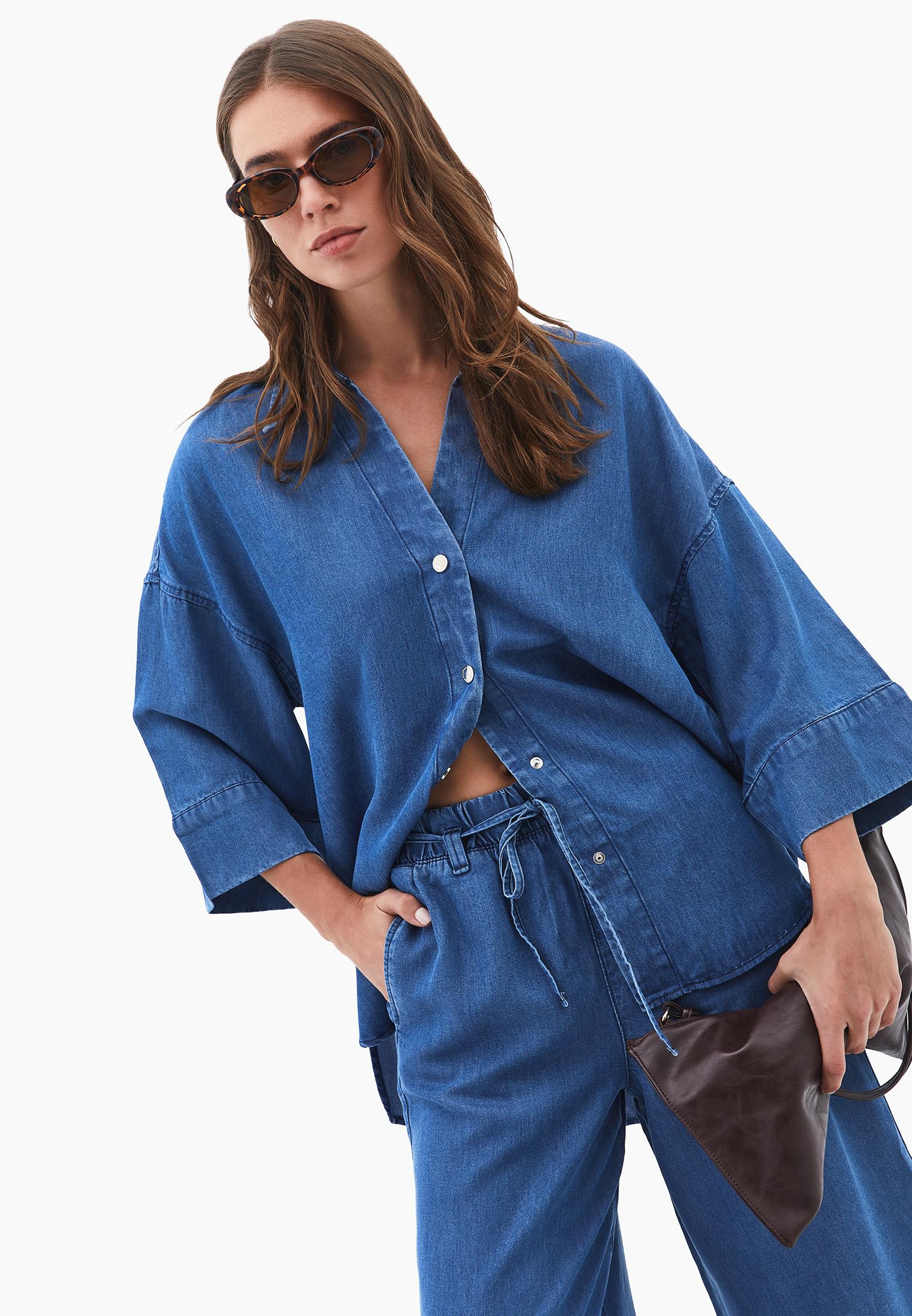 Lyocell Oversize Tunic - RODEO BLUE DENIM