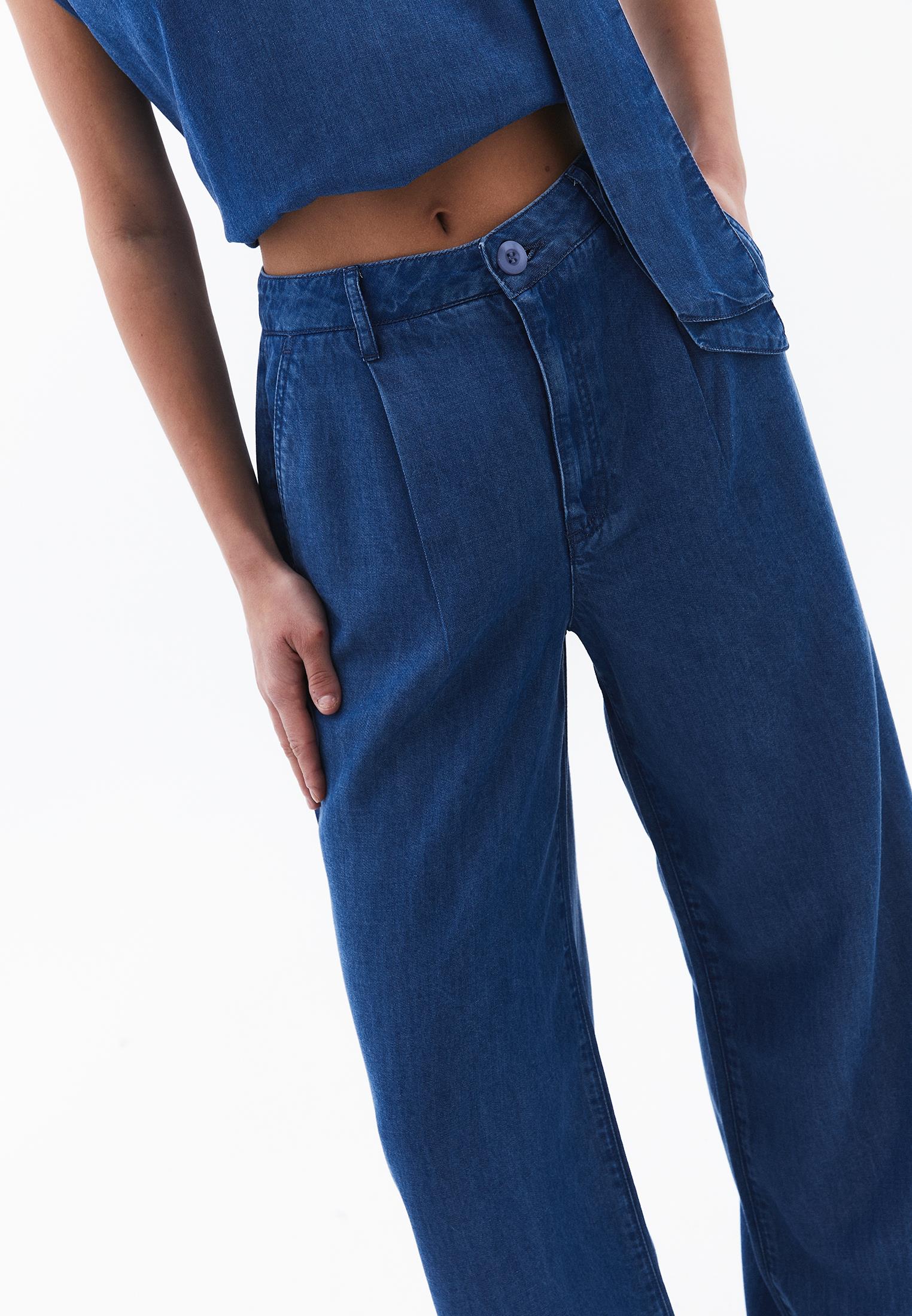 Lyocell Fabric Trousers - RODEO BLUE DENIM