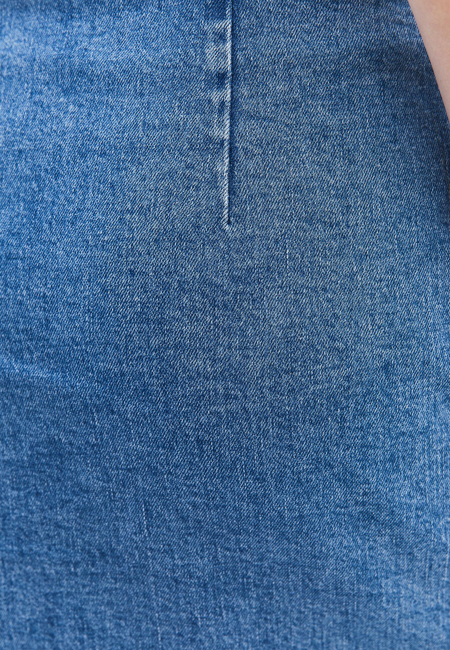 Short Skirt With Slit - RODEO BLUE DENIM