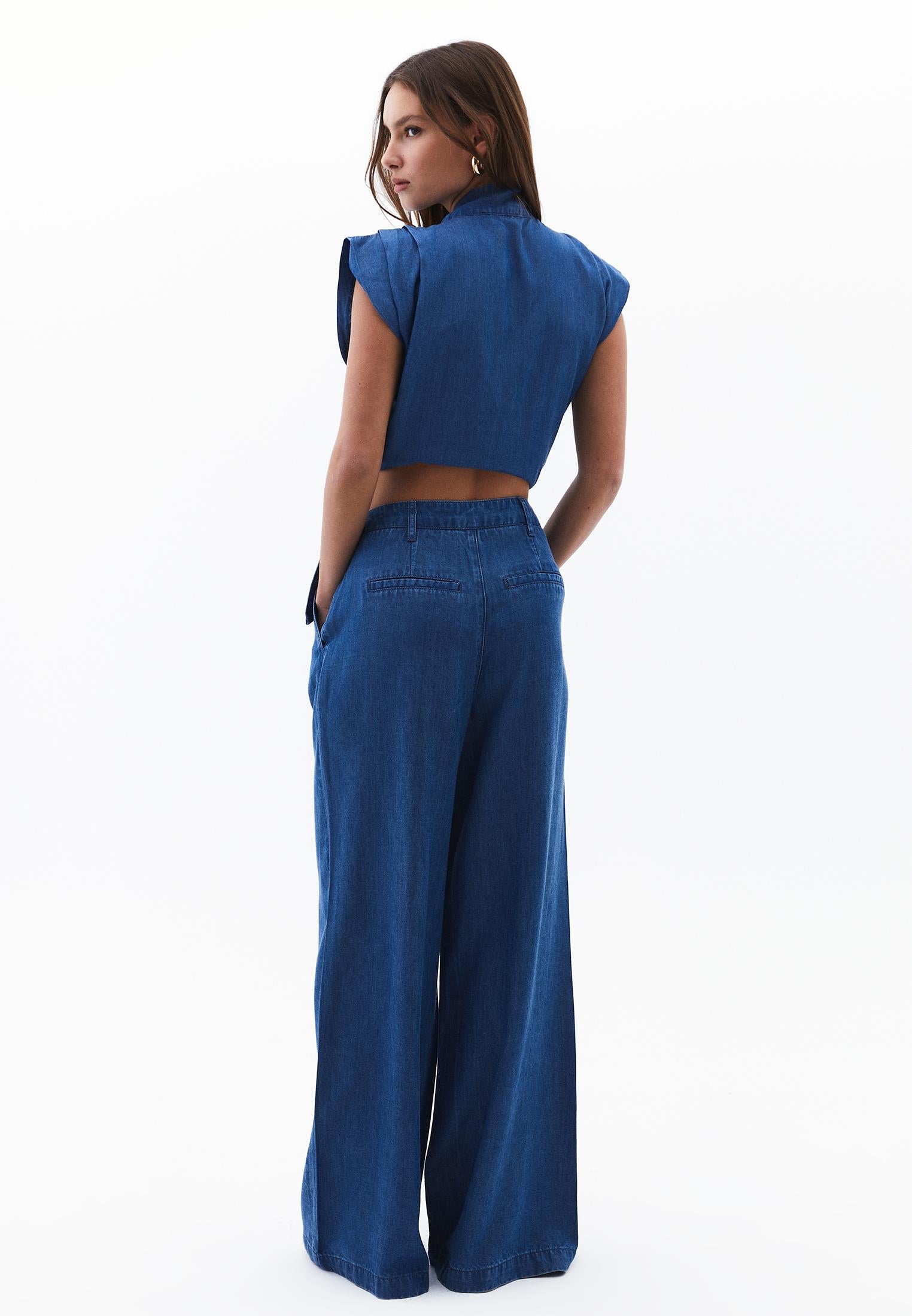Lyocell Fabric Trousers - RODEO BLUE DENIM