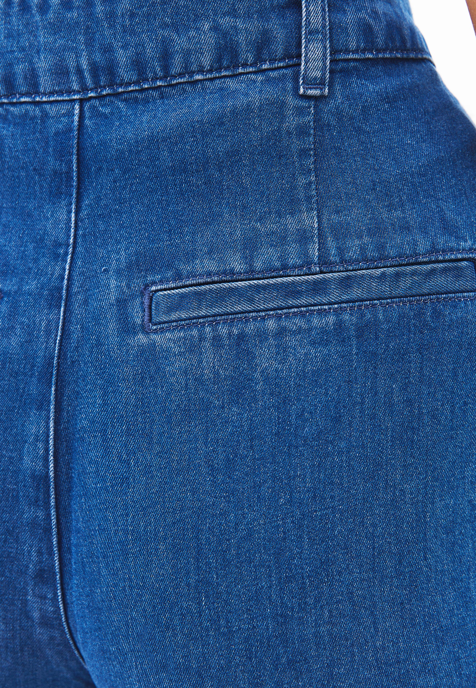 Wide Leg Regular Waist Pleated Trousers - RODEO BLUE DENIM