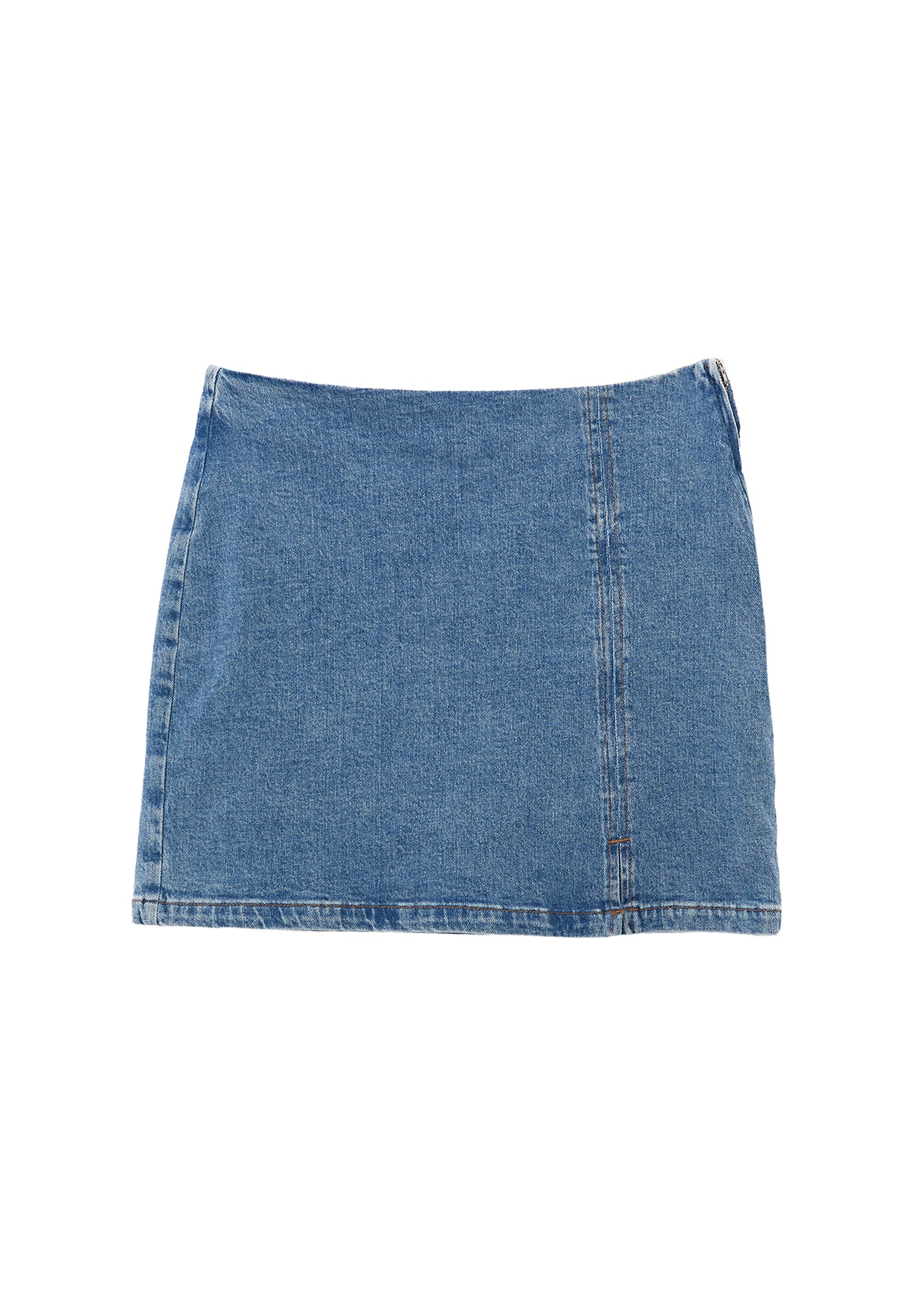 Short Skirt With Slit - RODEO BLUE DENIM
