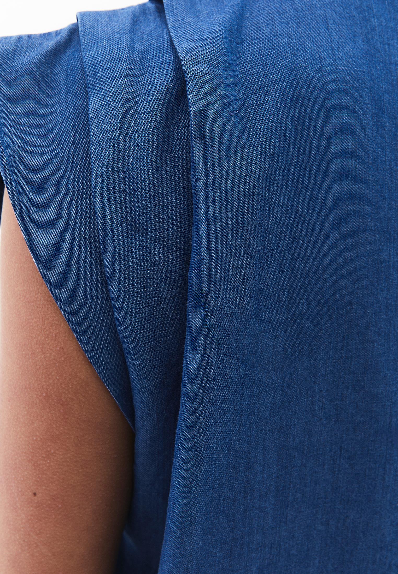 Tencel Blouse With Bow Detail - RODEO BLUE DENIM