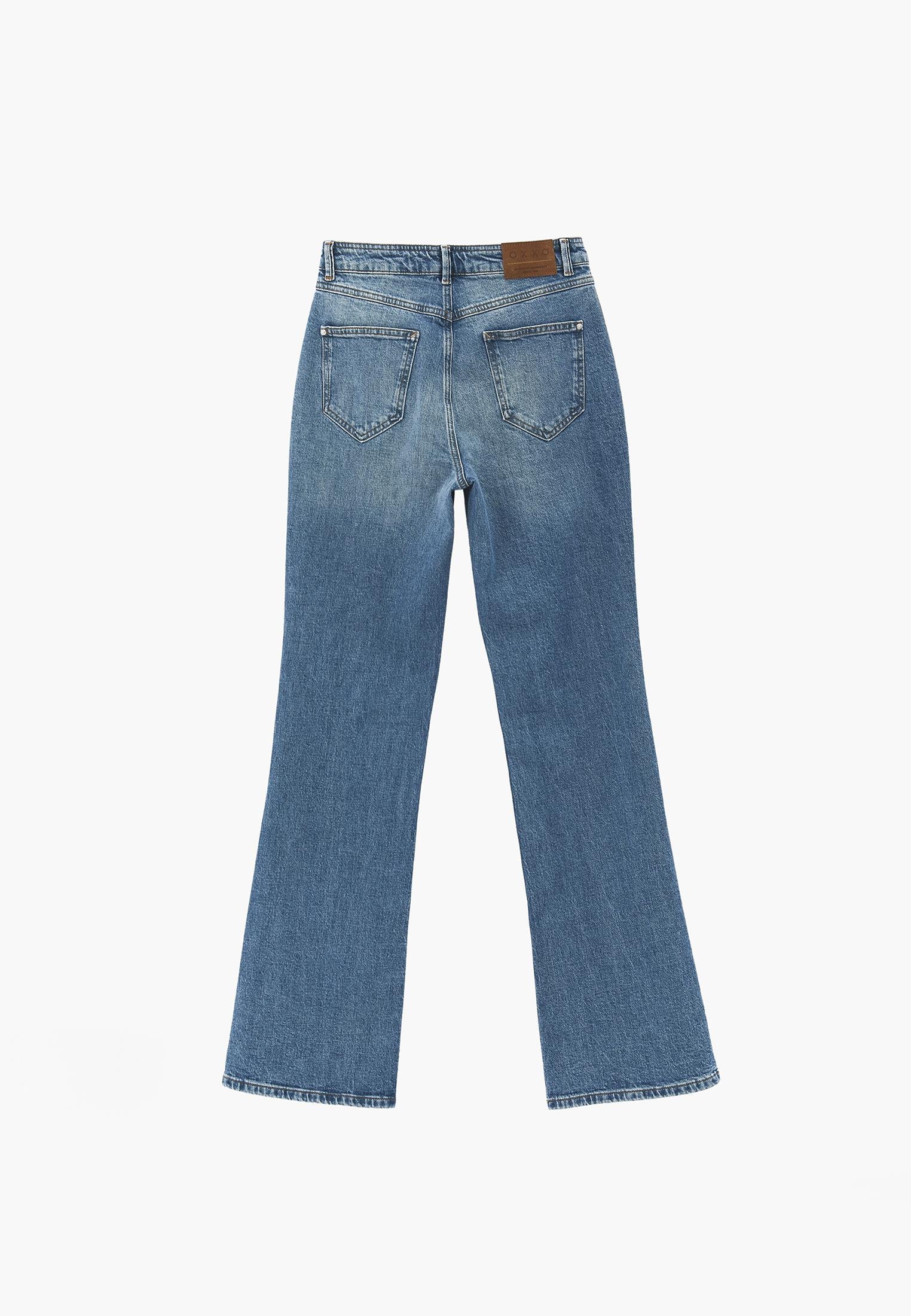 Ultra High Waist Five Pocket Straight Leg Pants - RODEO BLUE DENIM