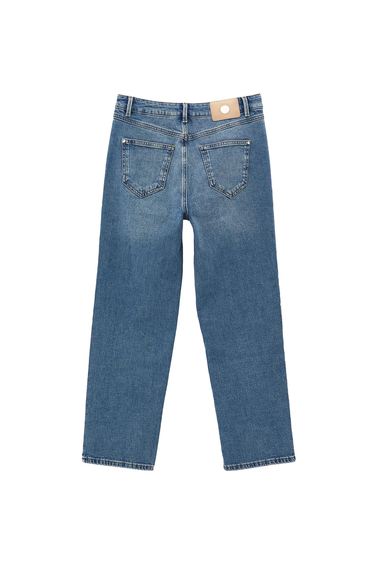 High Waist Straight Leg Pants - RODEO BLUE DENIM