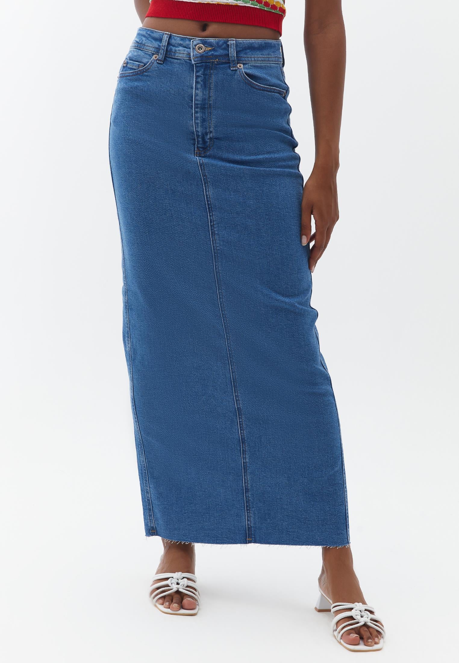 High Waist Denim Skirt - RODEO DENIM