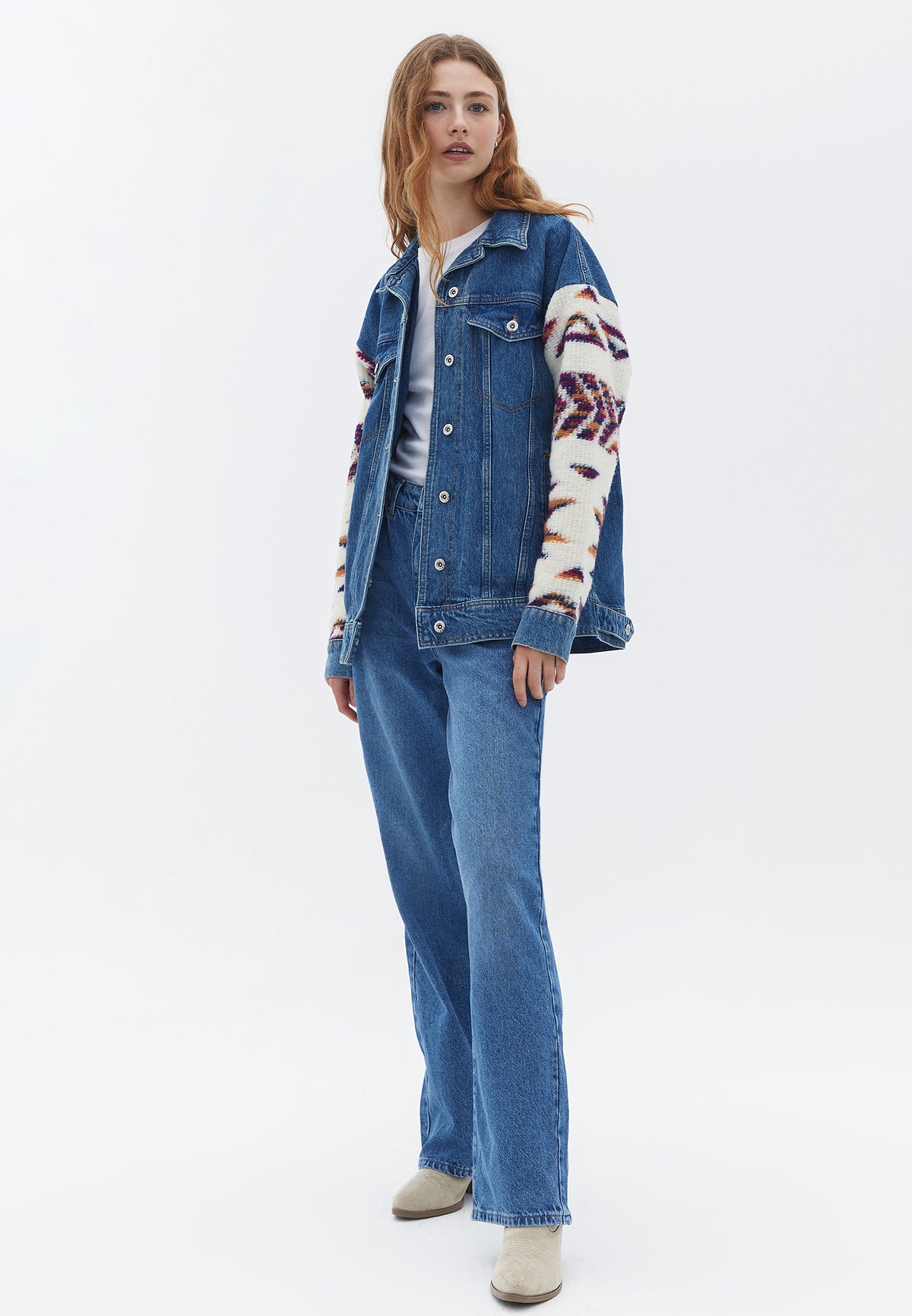 Buttoned And Oversize Denim Jacket - RODEO DENIM