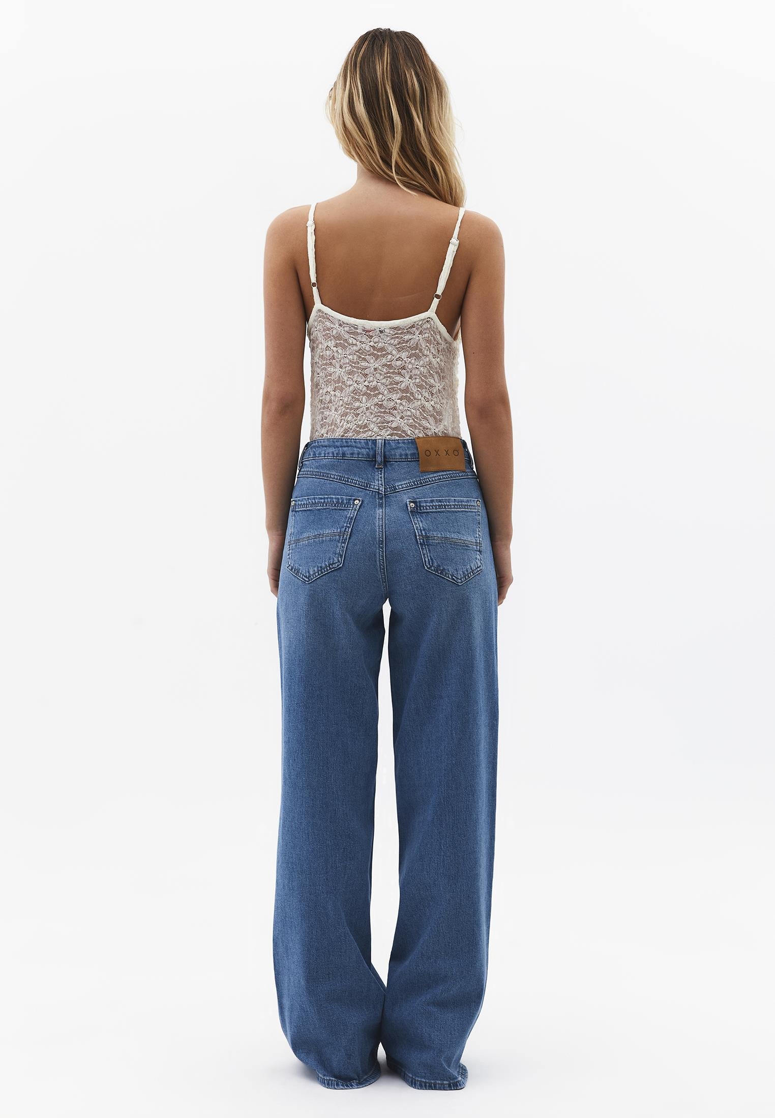 High Waist Wide Leg Pants - RODEO GREEN DENIM