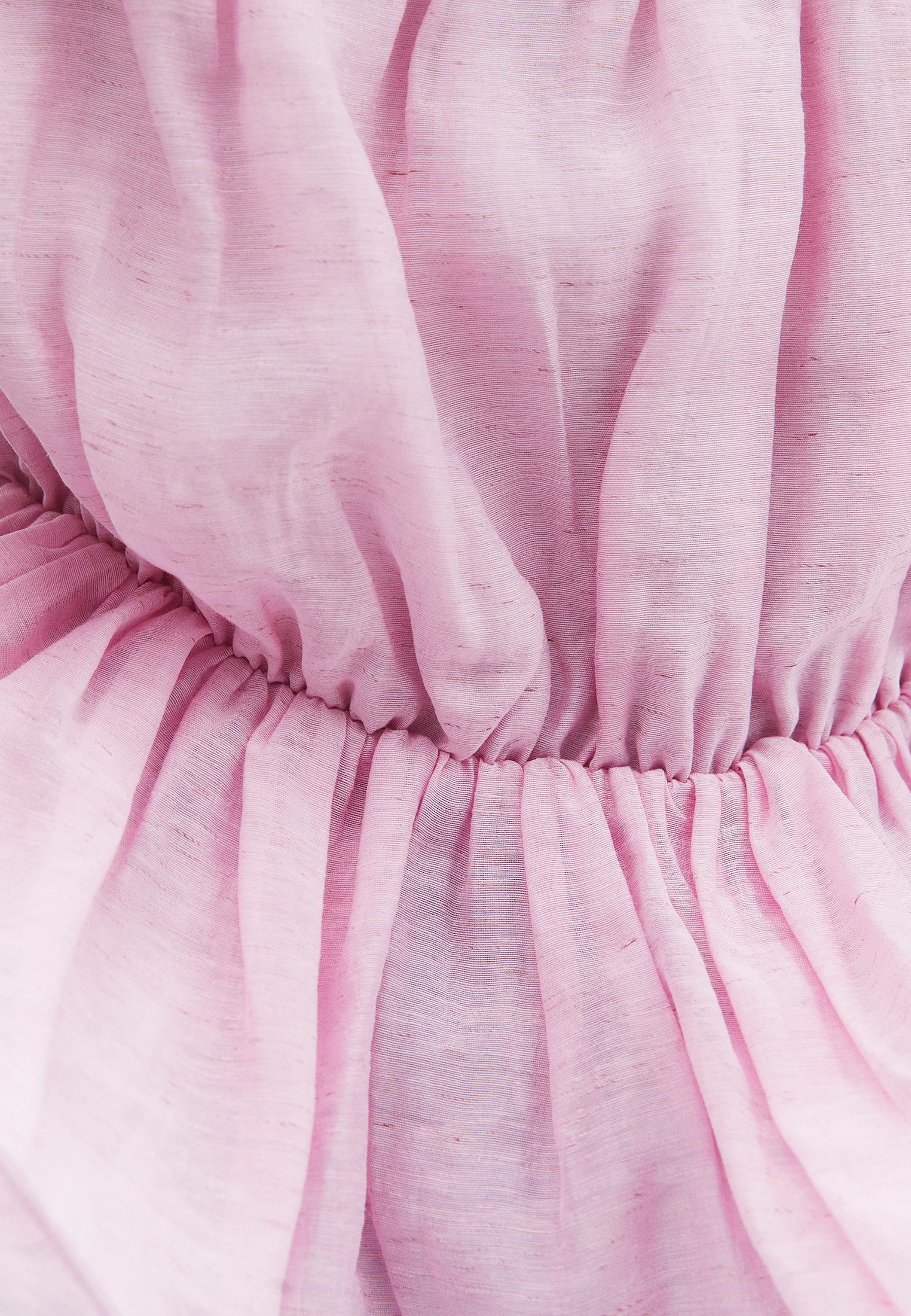 Sleeveless V-Neck Blouse With Ruffle Detail - ROSEATE SPOONBILL