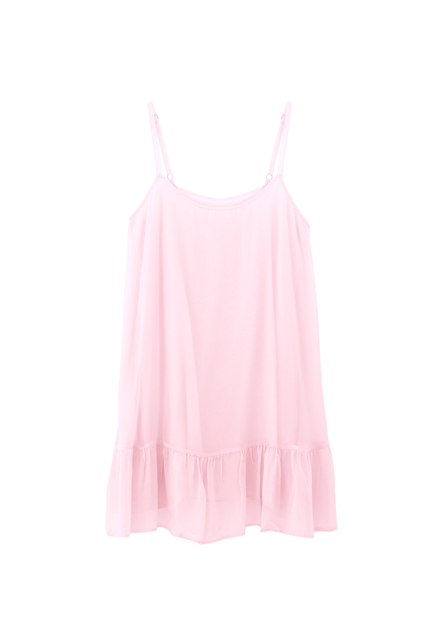 Boat Neck Ruffle Detailed Short Dress - ROSEATE SPOONBILL