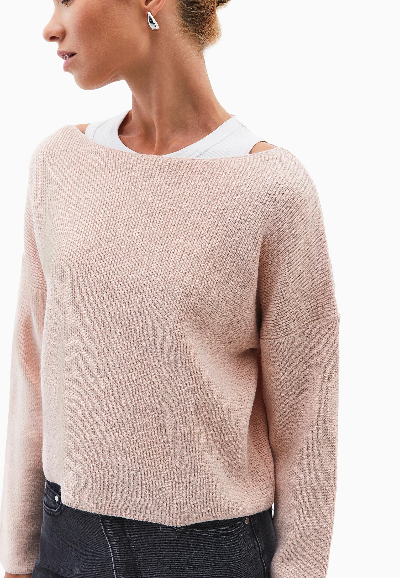 Boat Neck Polyamide Sweater - ROSE SMOKE