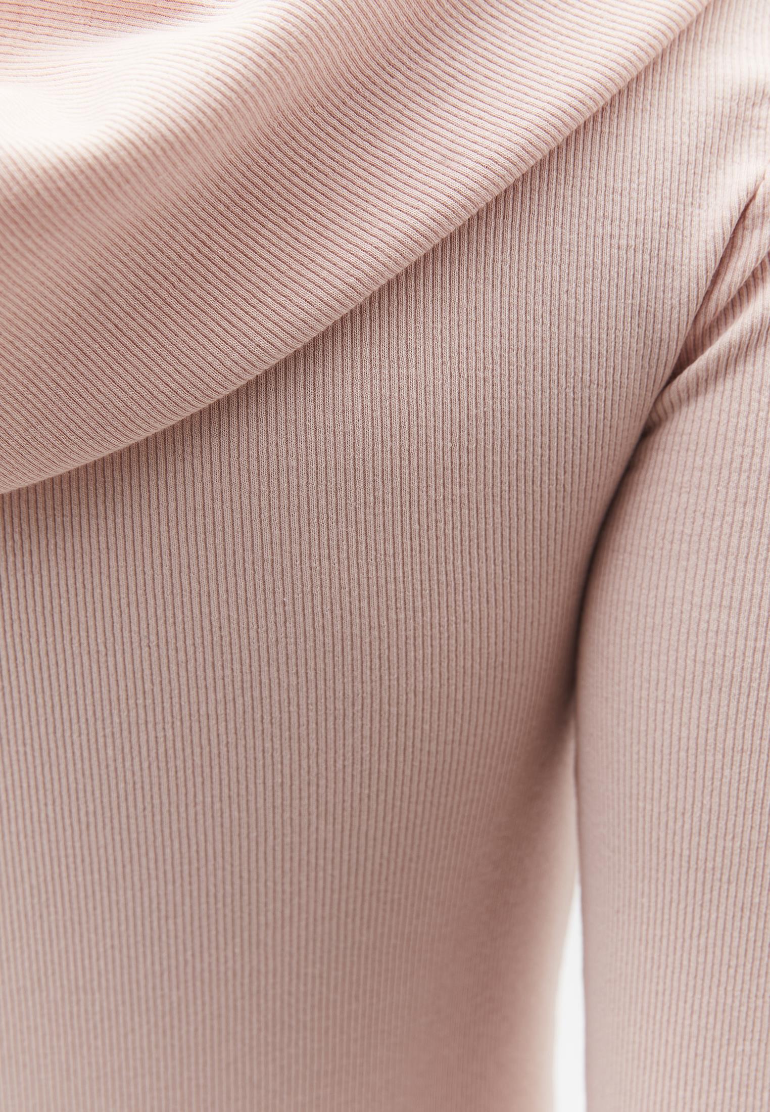 Hooded Turtleneck Blouse - ROSE SMOKE