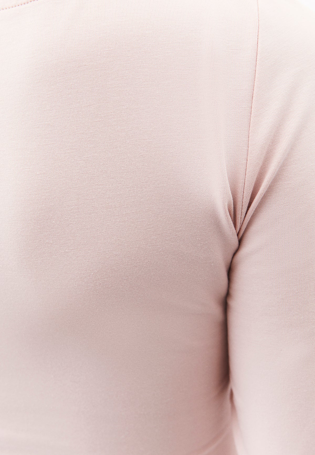 Long Sleeve T-Shirt with Collar Detail - ROSE SMOKE