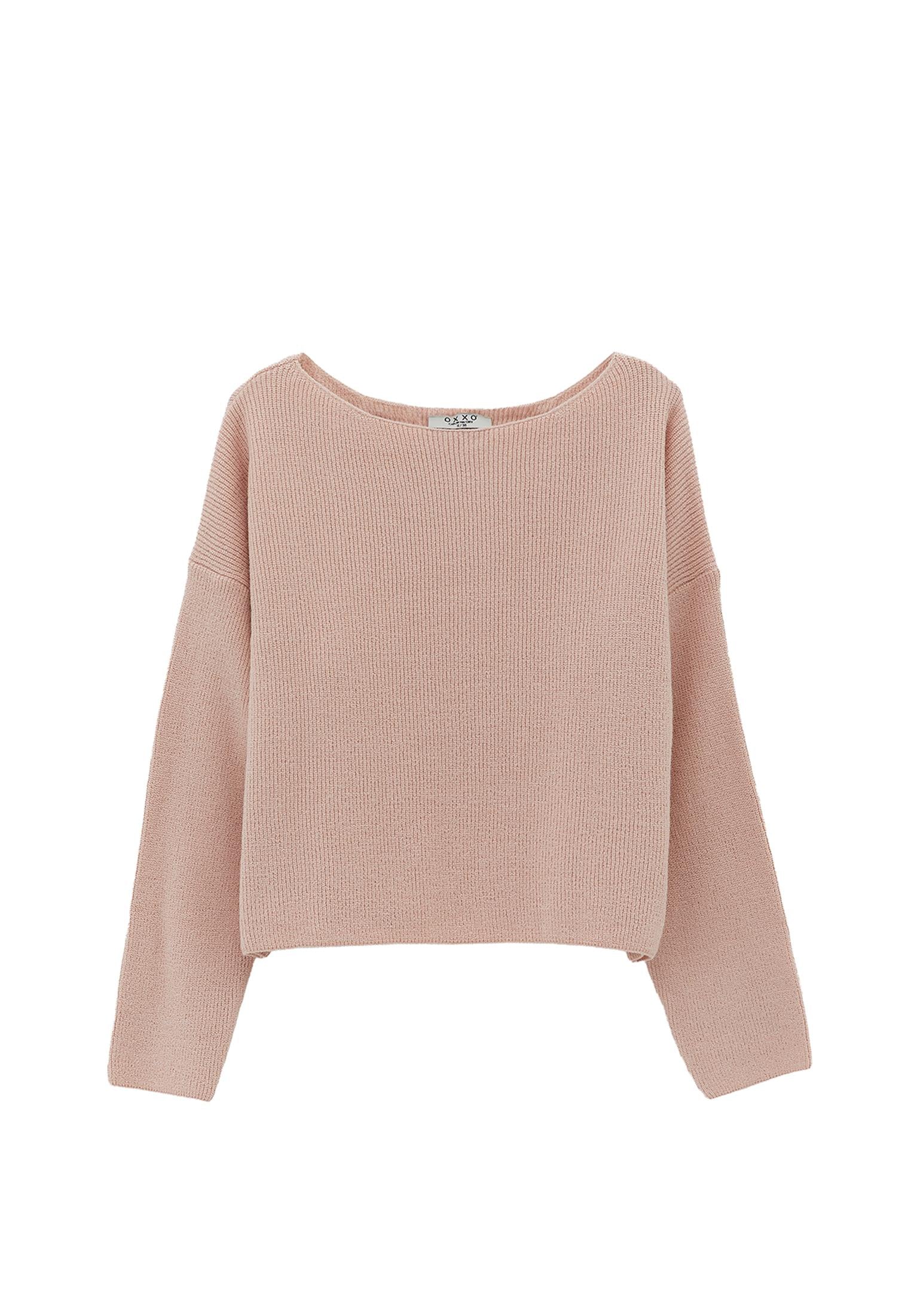 Boat Neck Polyamide Sweater - ROSE SMOKE