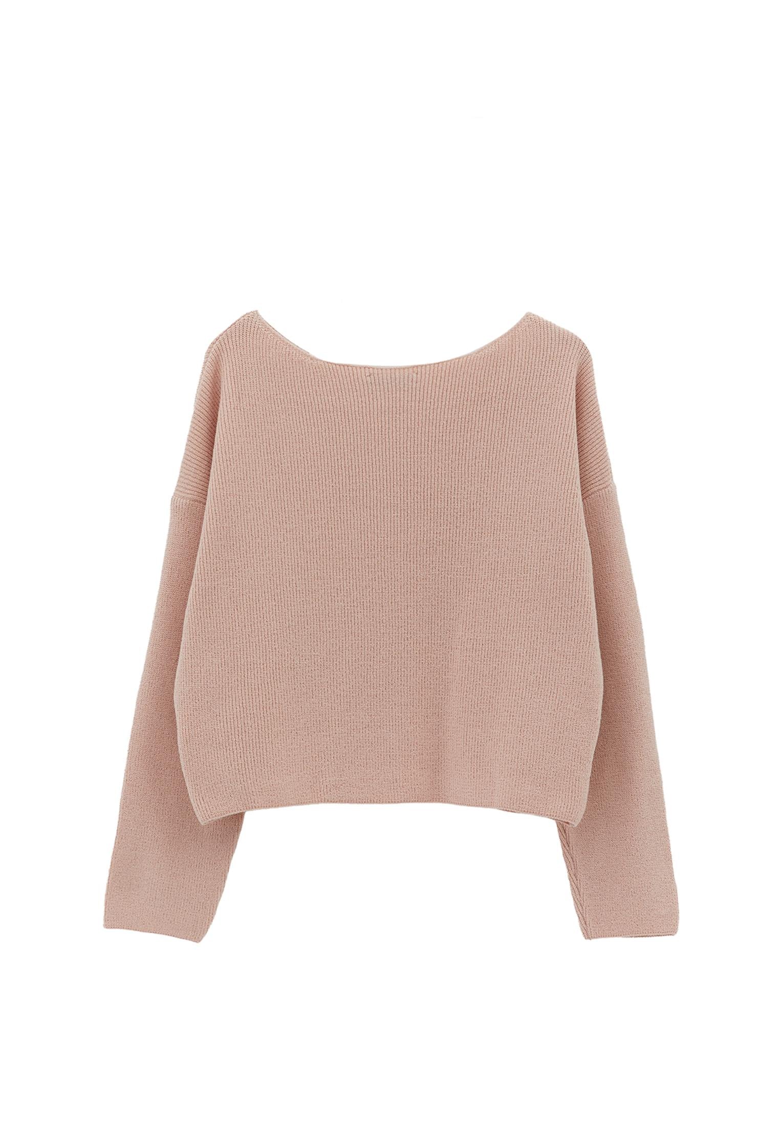 Boat Neck Polyamide Sweater - ROSE SMOKE
