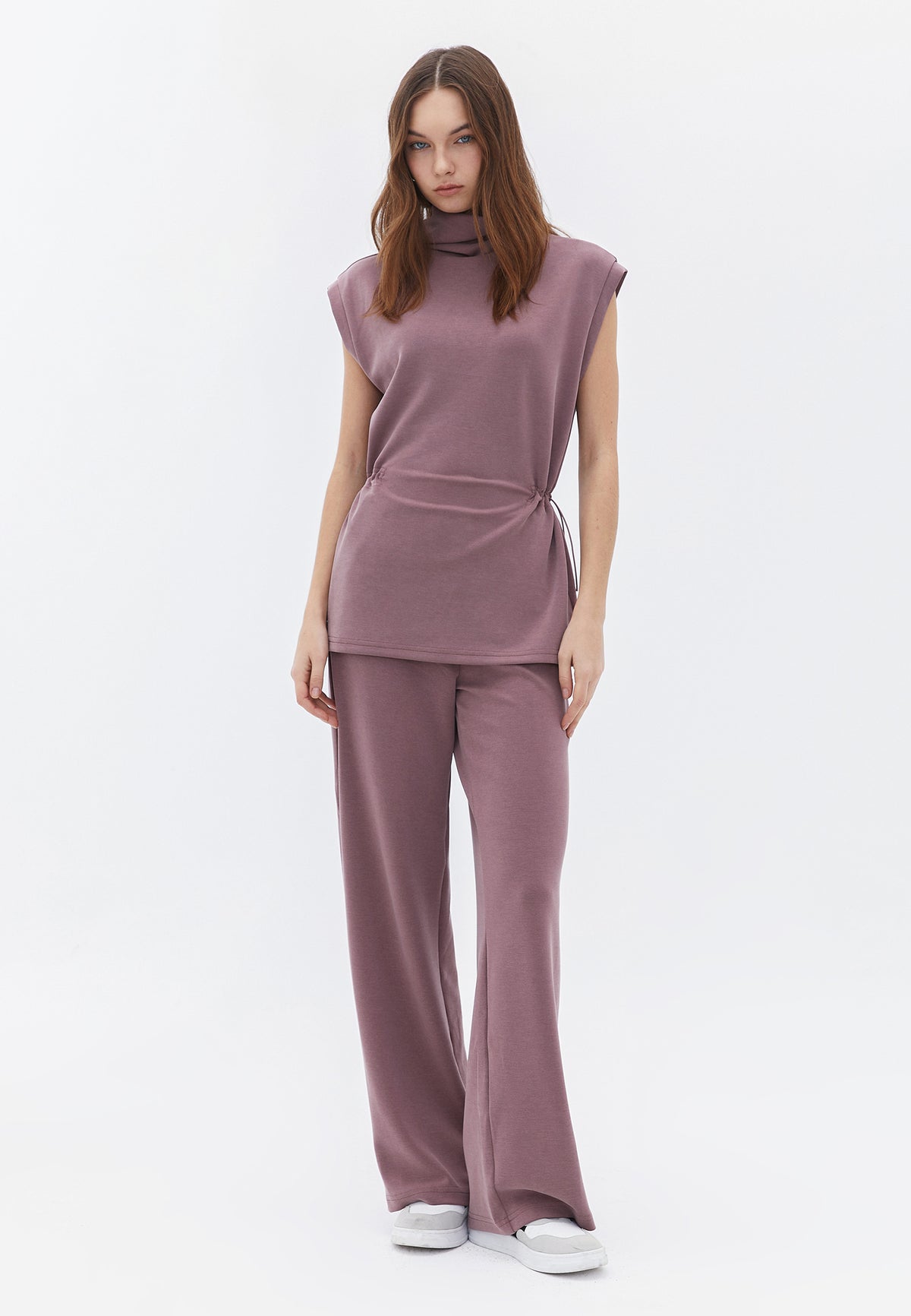 High Waist Pocket Detailed Straight Leg Women's Pants - ROSE TAUPE