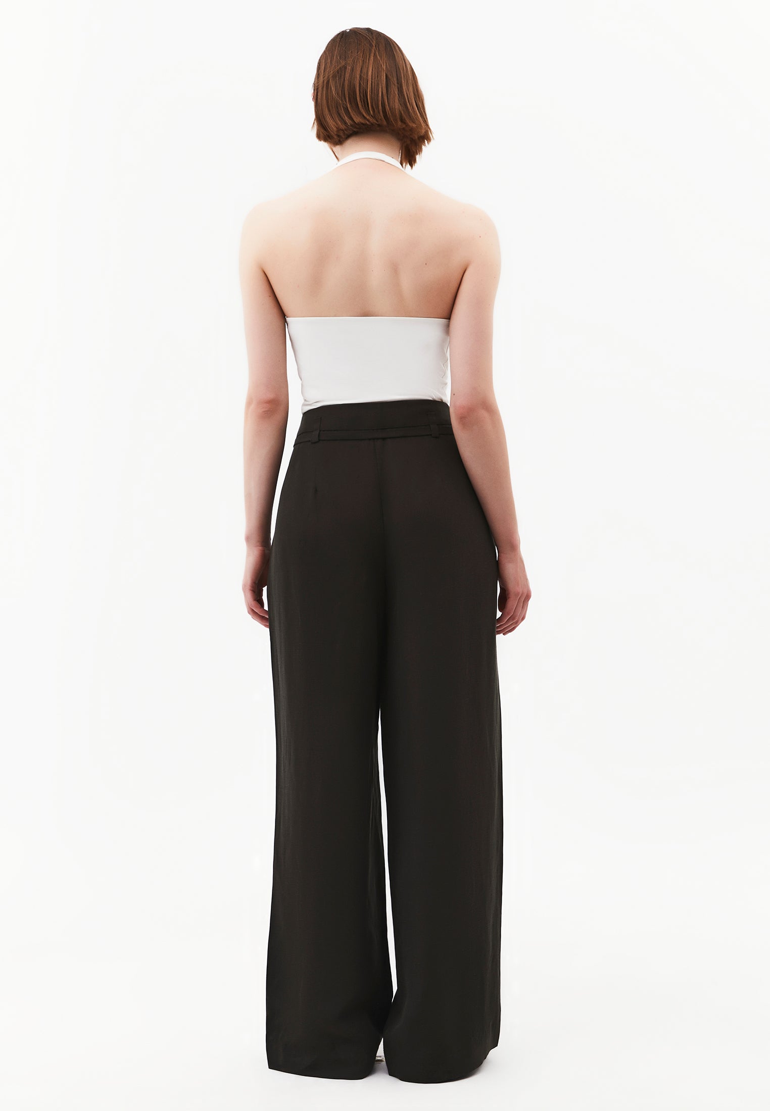 Straight Leg Pants With Belt Detail - ROSIN