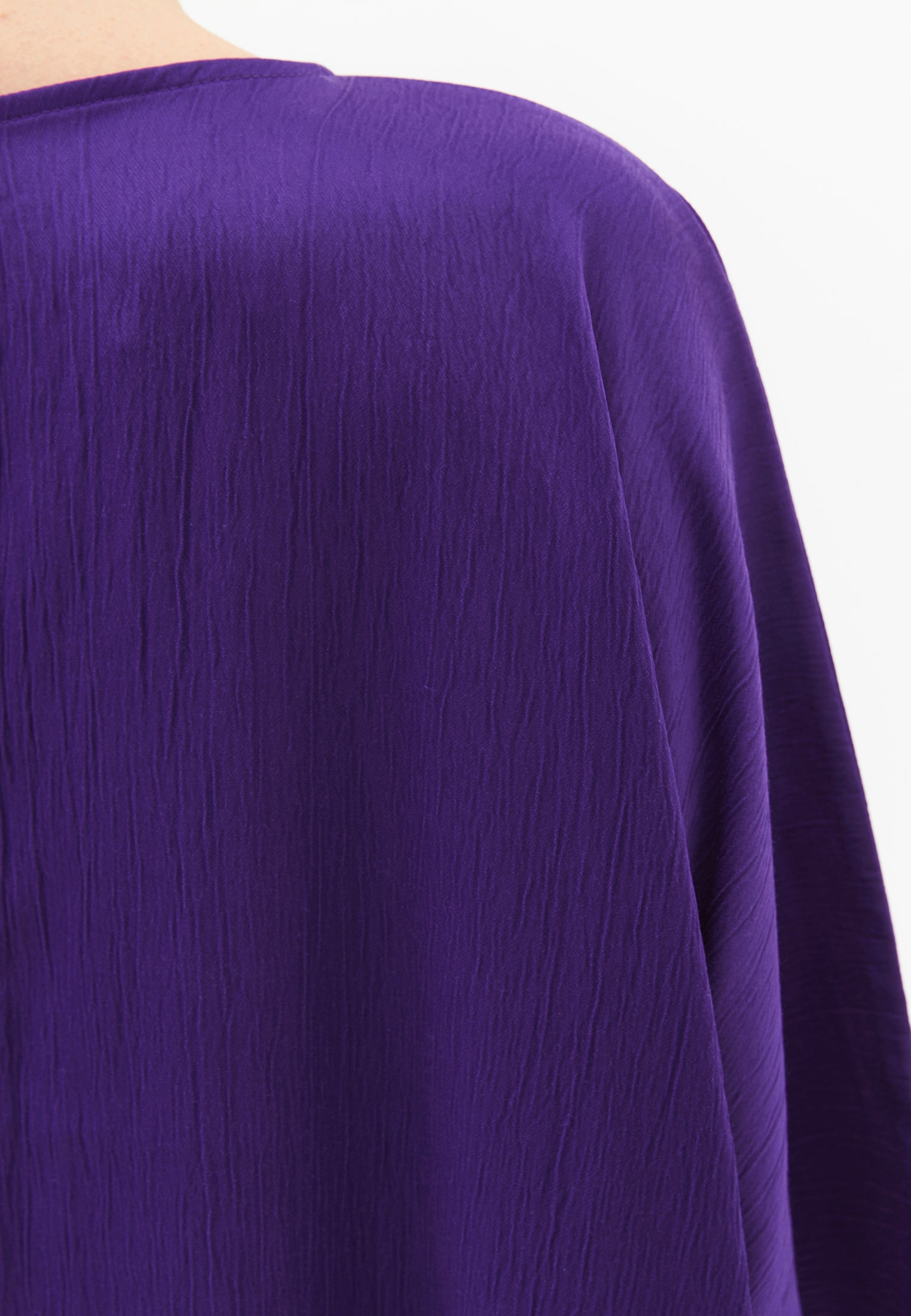 Long Boat Neck Loose Dress - ROYAL PURPLE