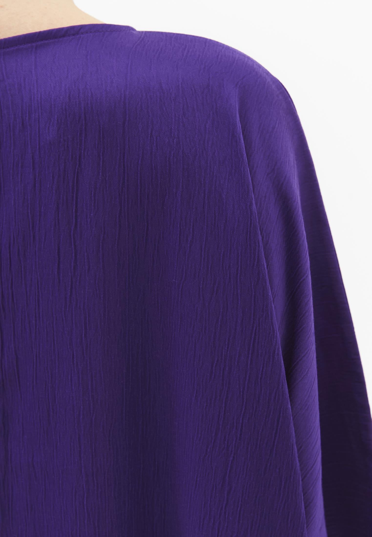 Long Boat Neck Loose Dress - ROYAL PURPLE