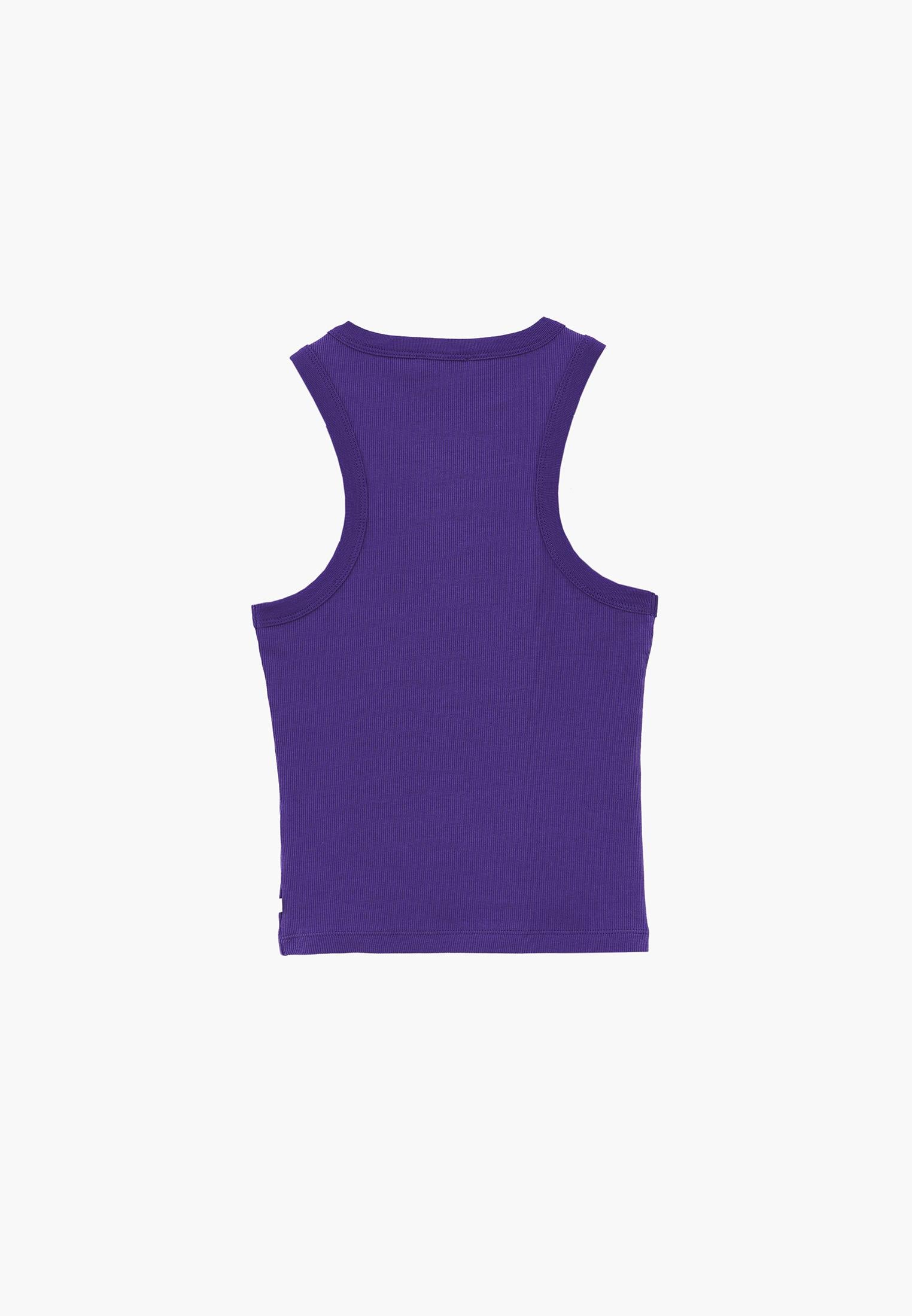 Crew Neck Bodycon Tank Top - ROYAL PURPLE
