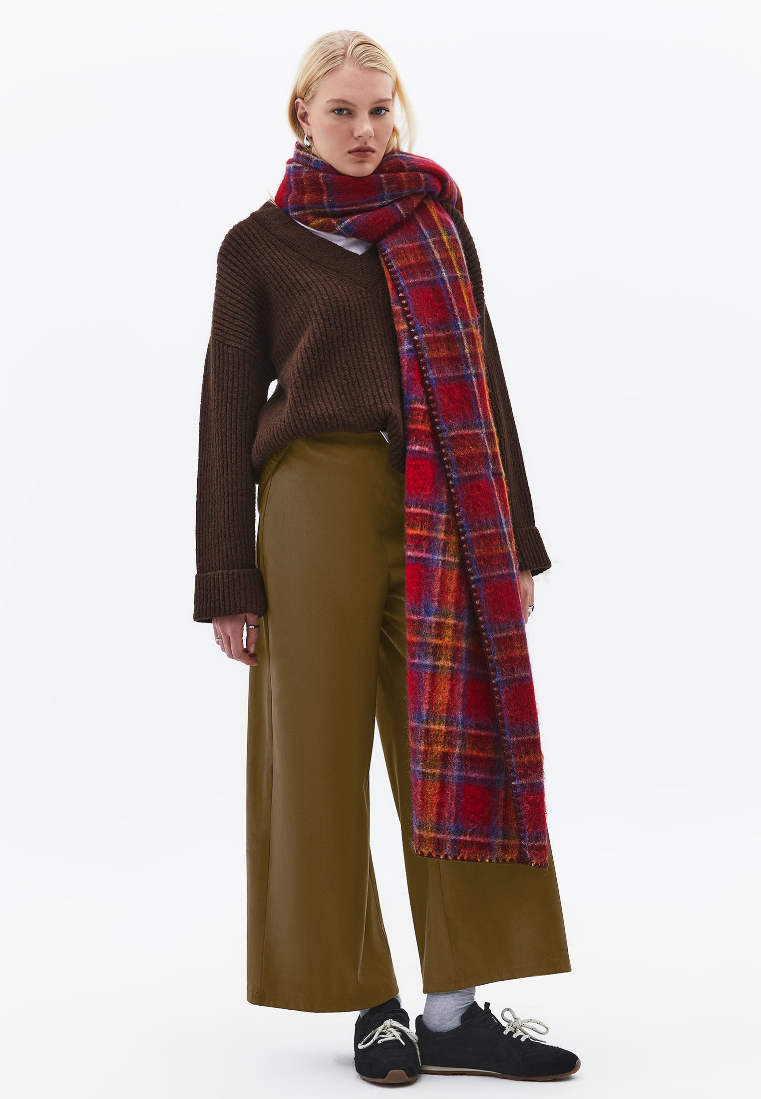 Wide Leg Ultra High Waist Trousers - RUBBER