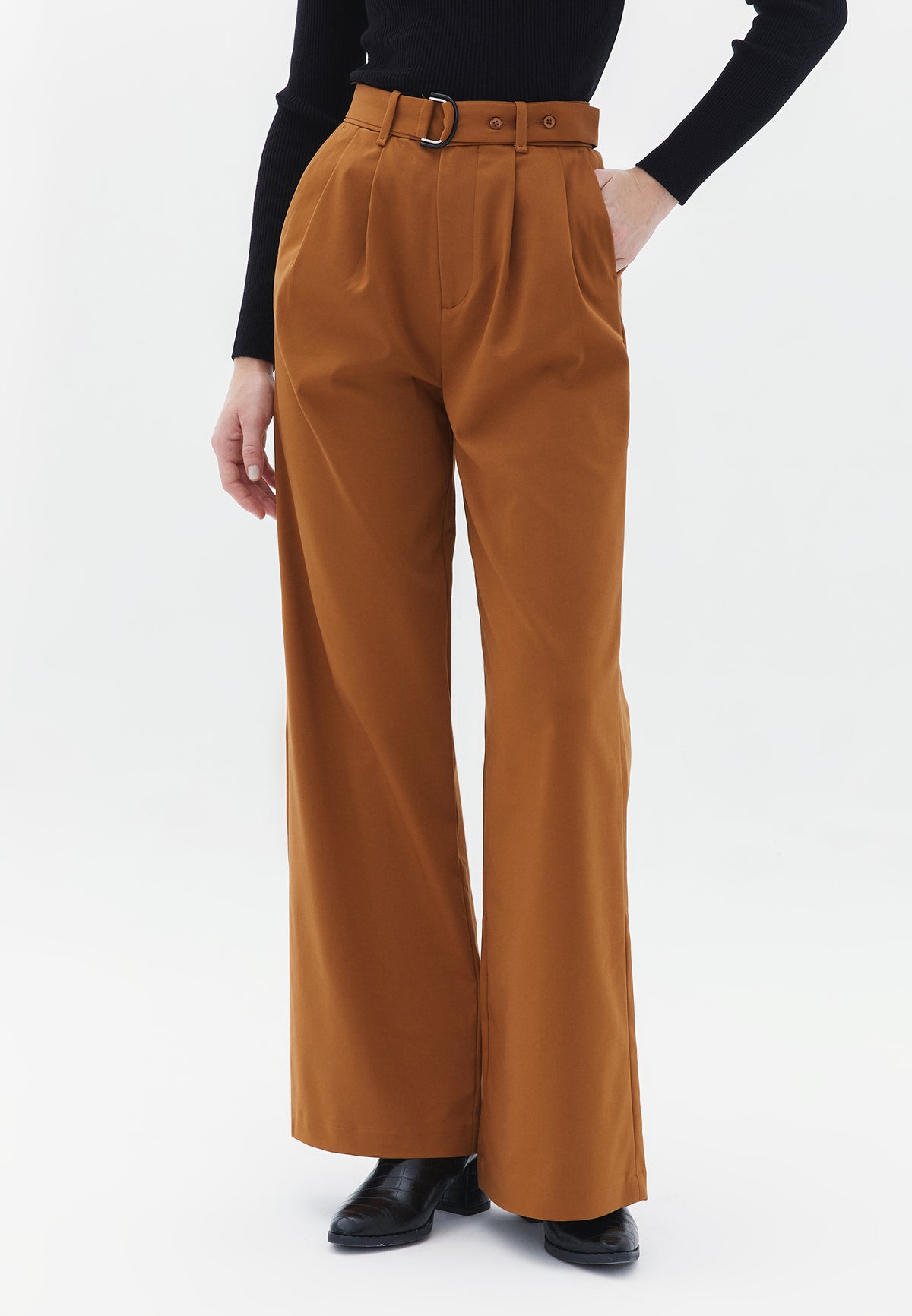 High Waist Pants - RUBBER