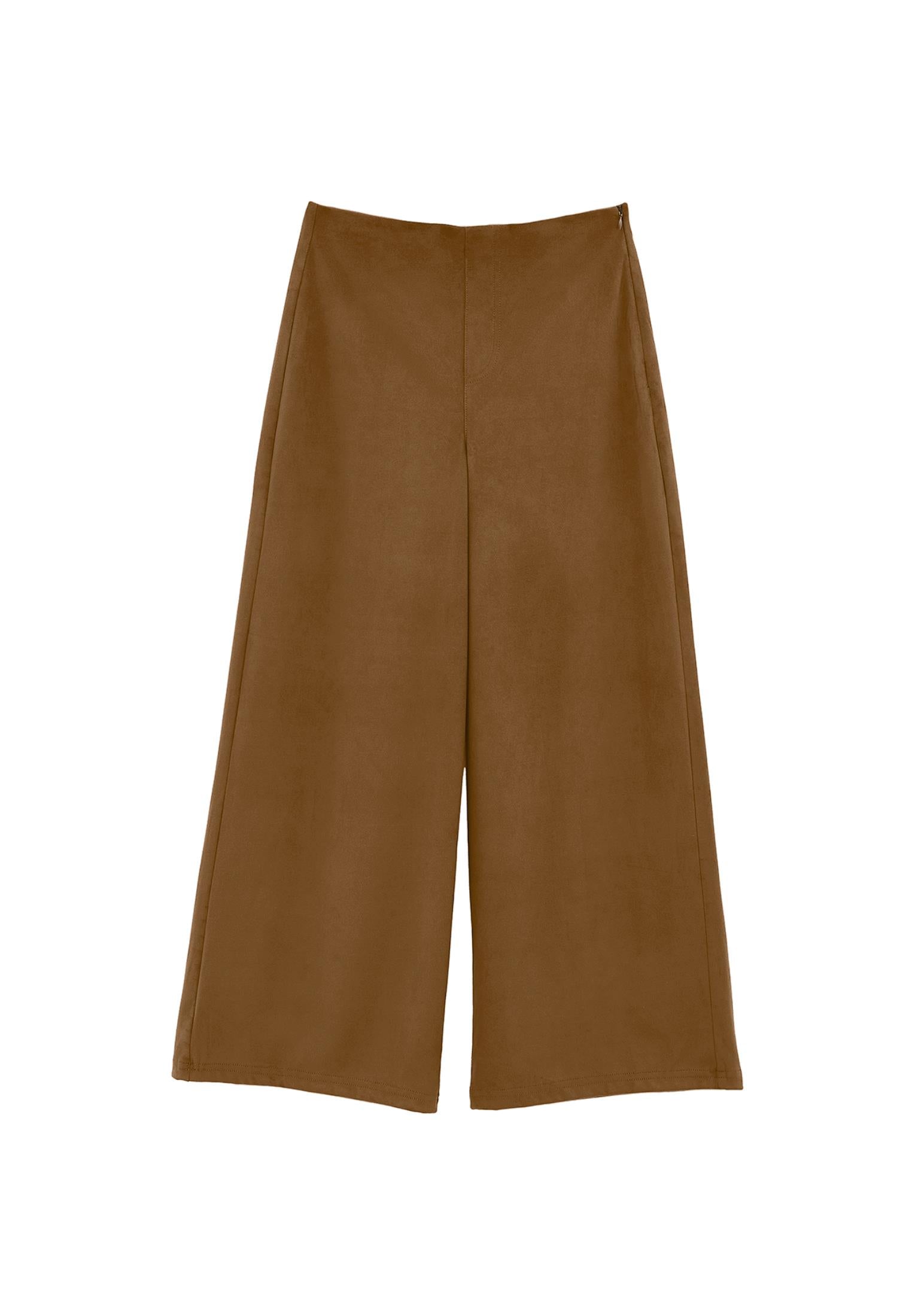 High Waist Wide Leg Trousers - RUBBER