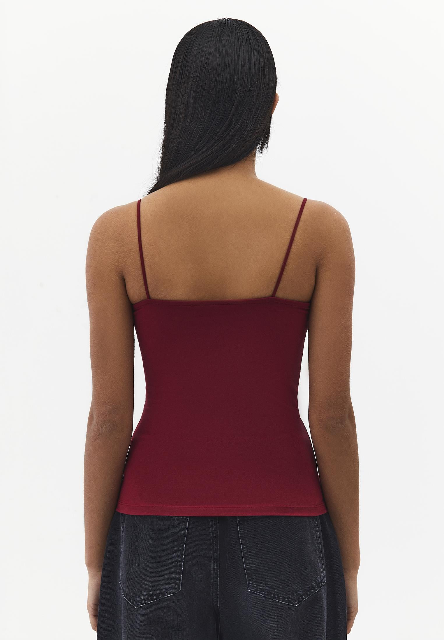 Wide Neck Tank Top - RUMBA RED