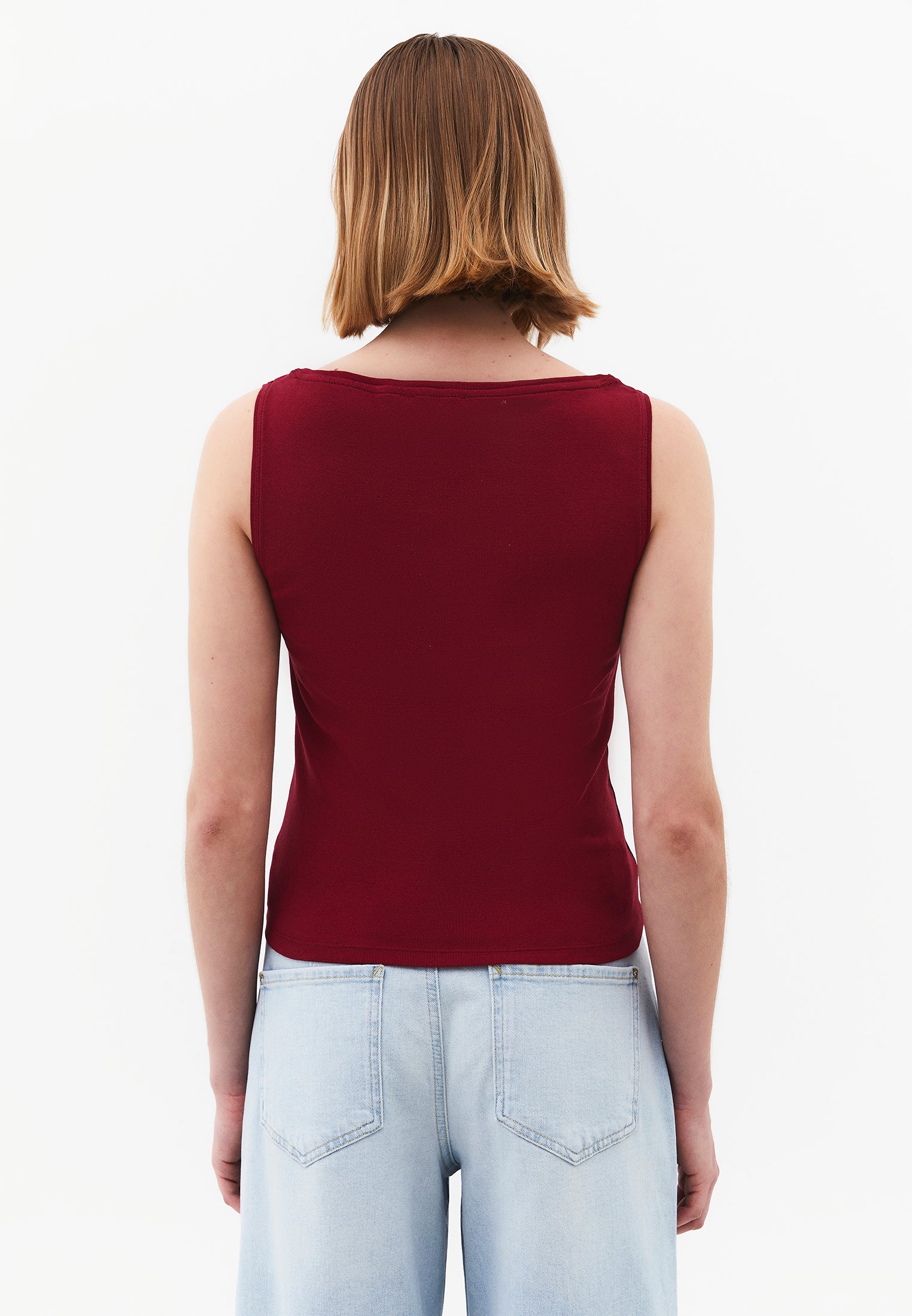 Boat Neck Tank Top - RUMBA RED