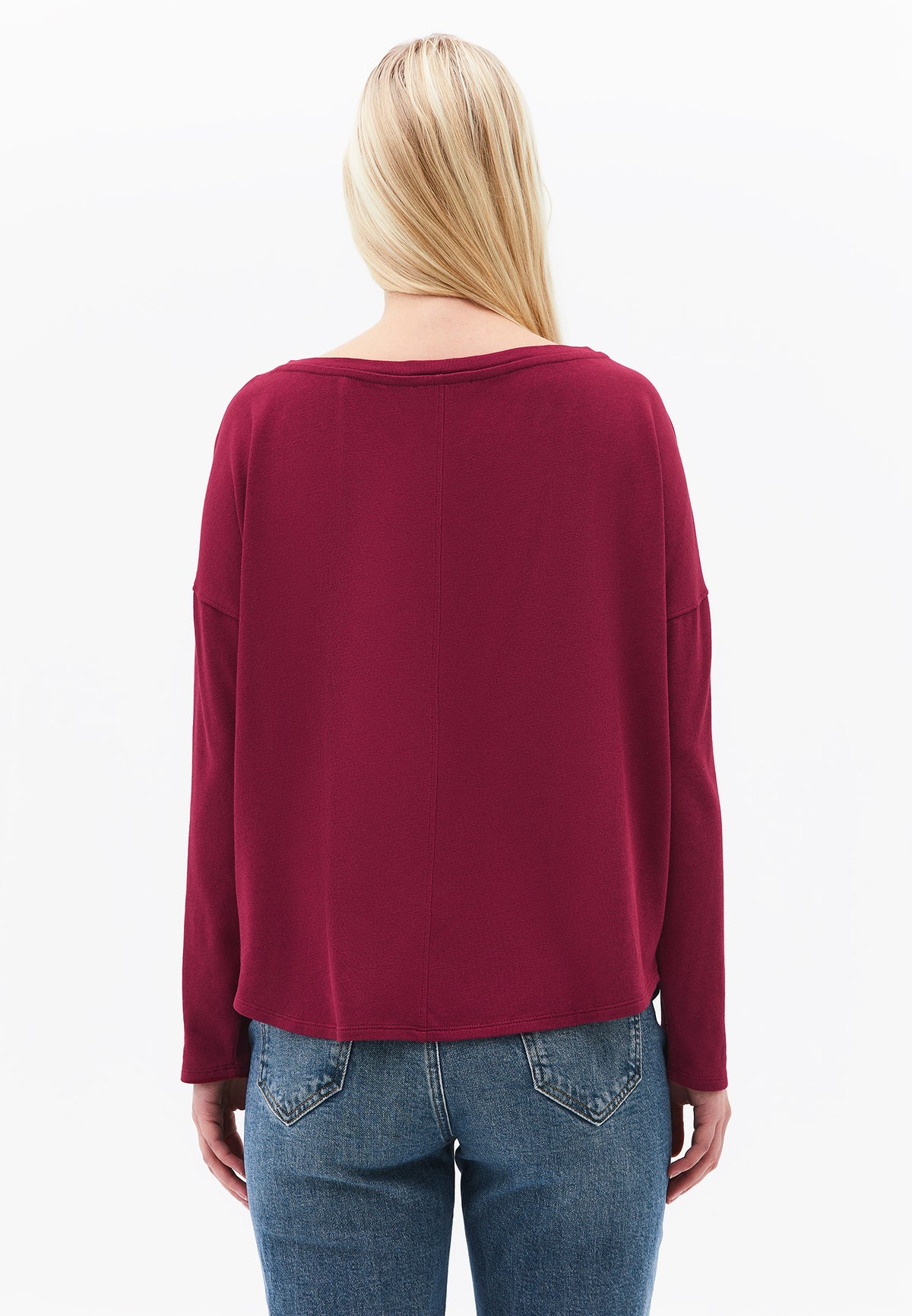 Boat Neck Knit Sweater - RUMBA RED