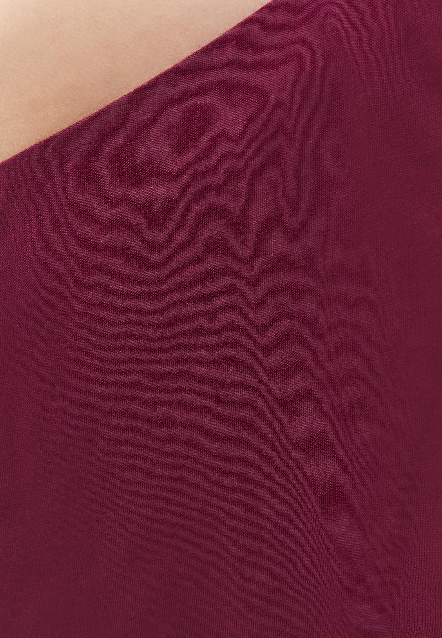Pleated Asymmetric T-Shirt - RUMBA RED