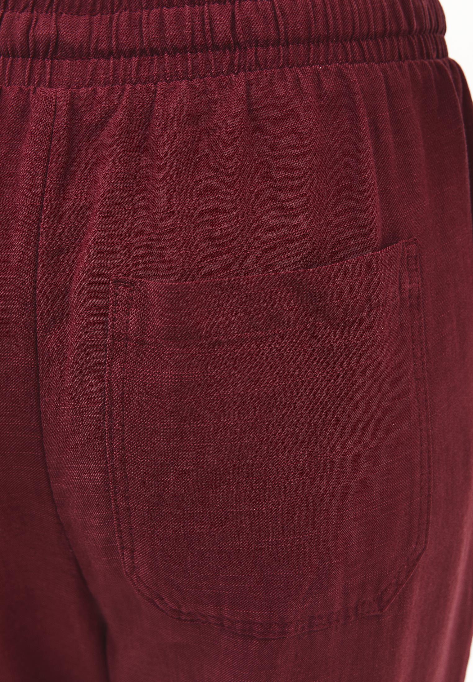 Elastic Carrot Fit Trousers - RUMBA RED