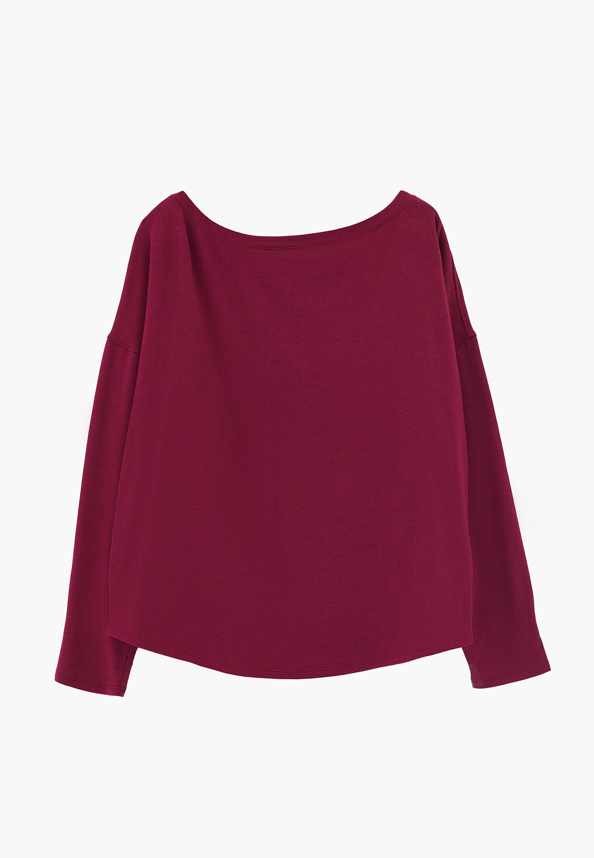 Boat Neck Knit Sweater - RUMBA RED